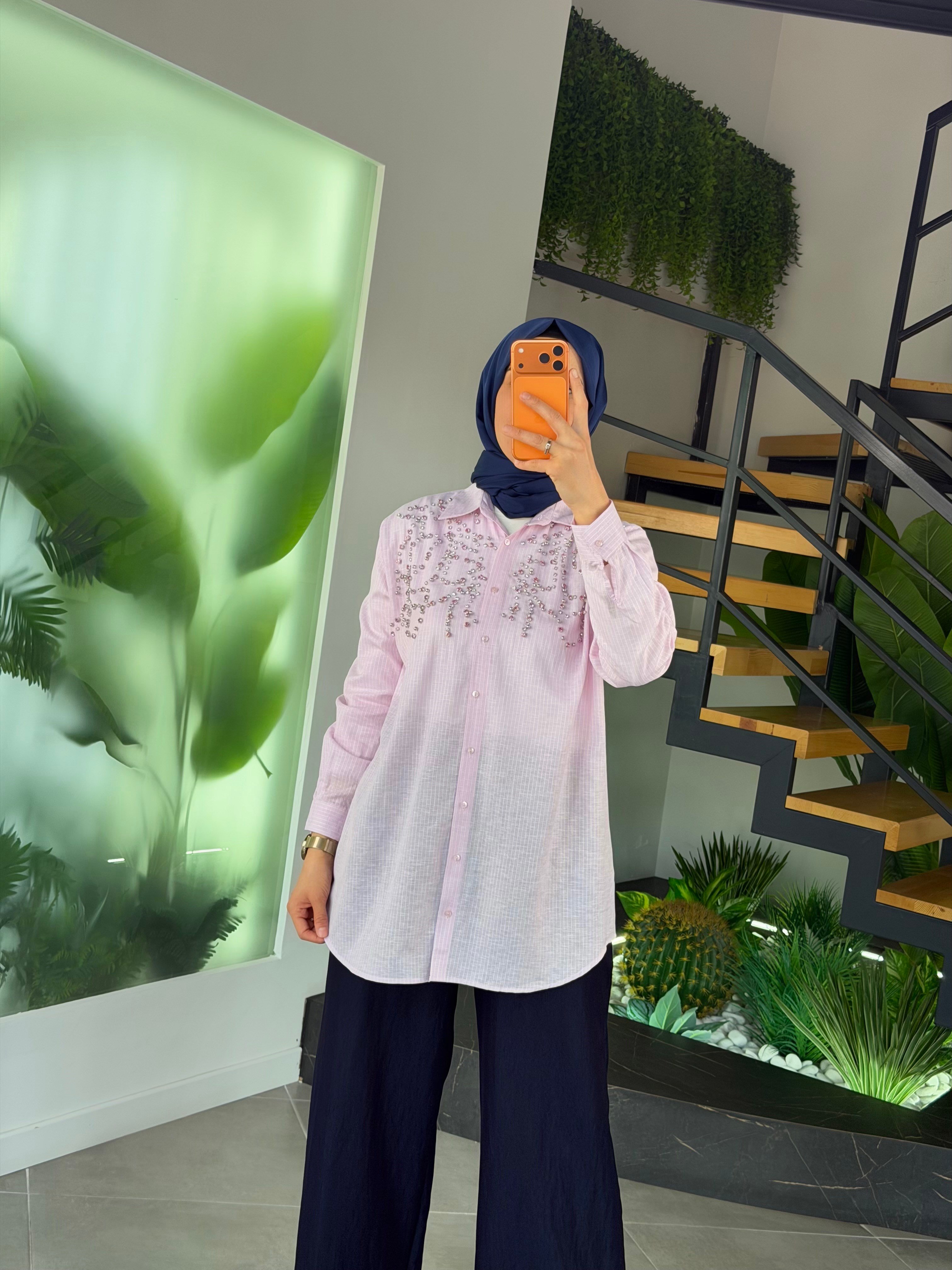 Taşlı Tensel Gömlek