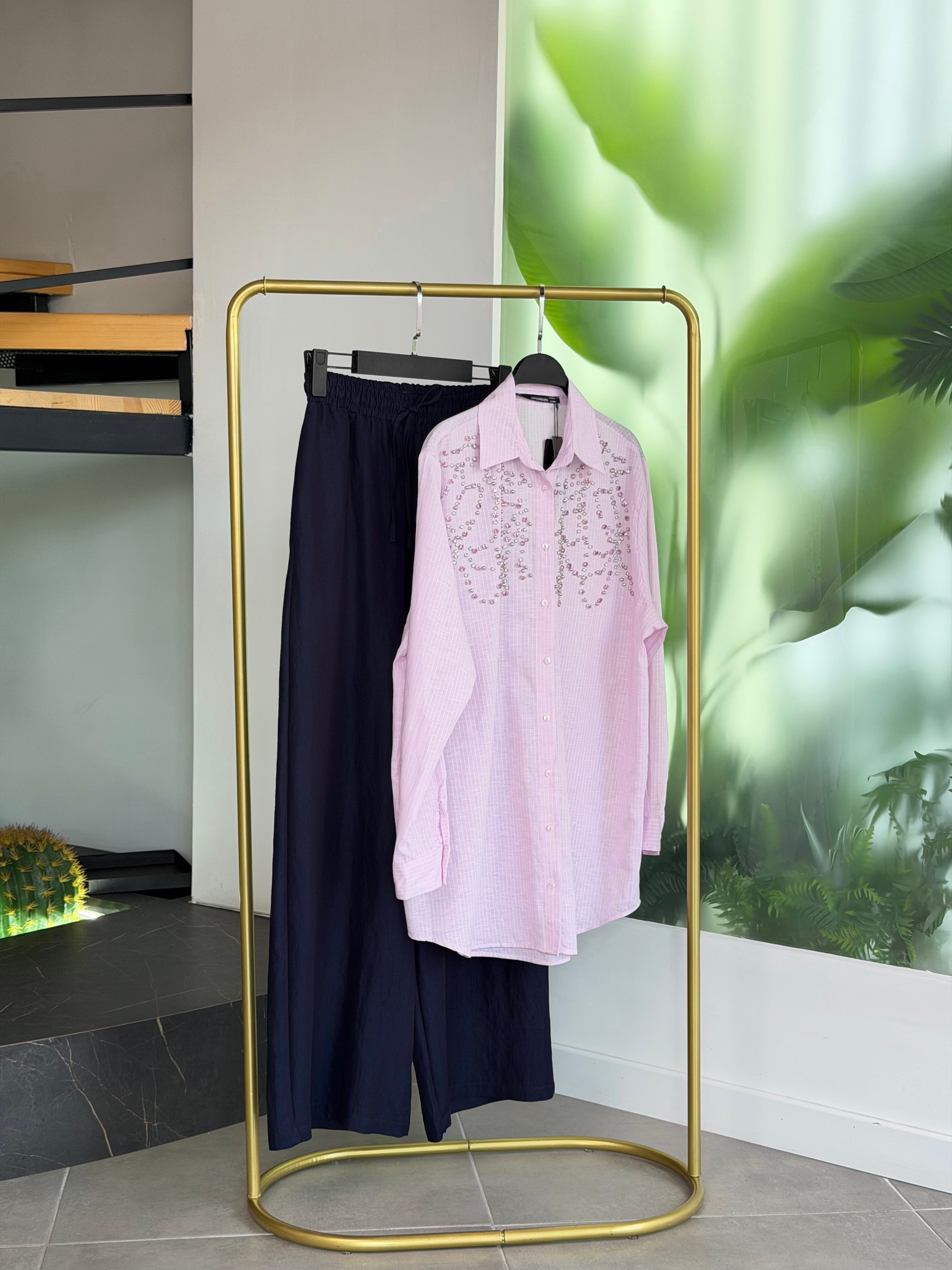 Taşlı Tensel Gömlek