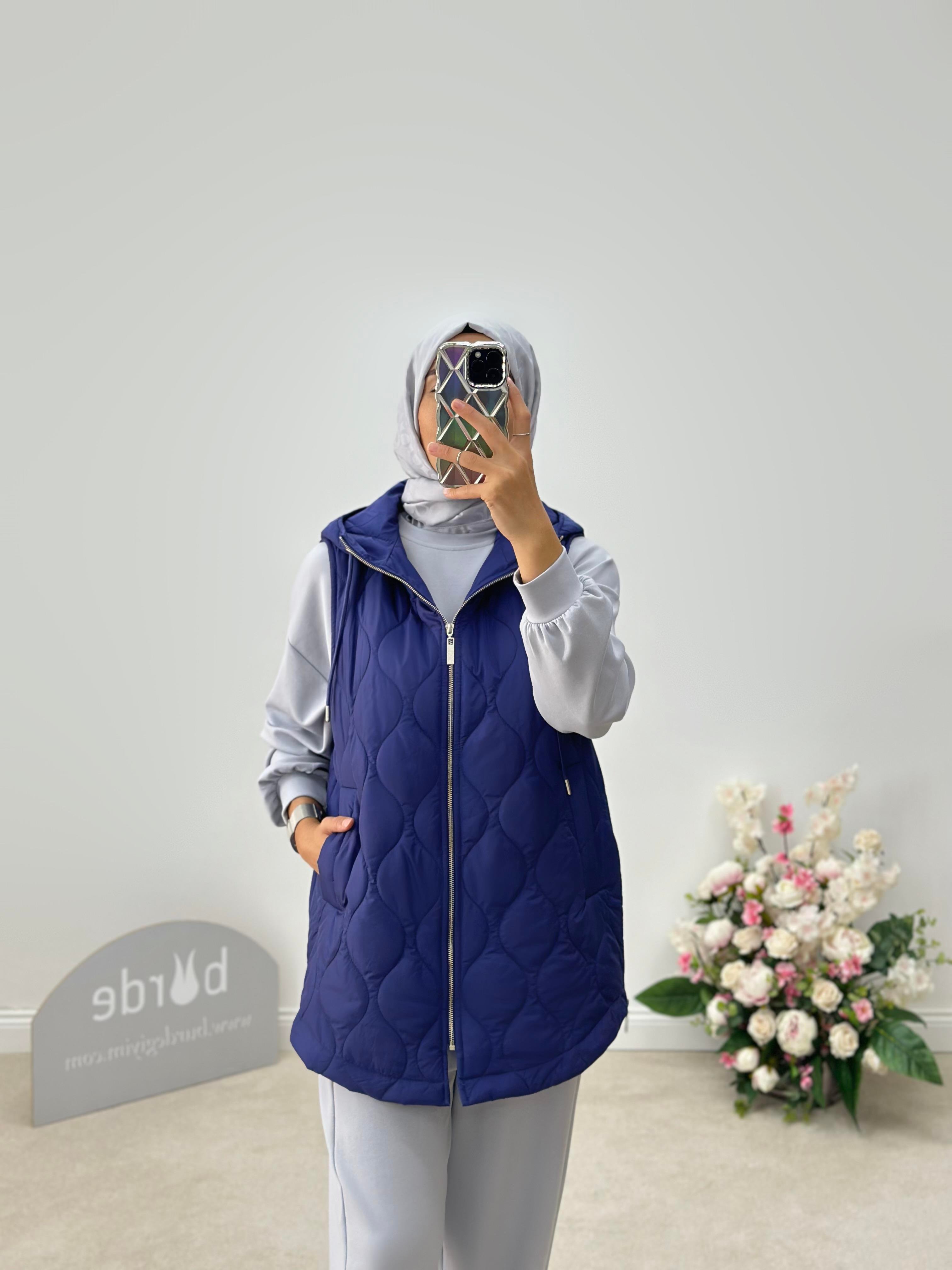 Yandan Fermuarlı Oversize Şişme Yelek 