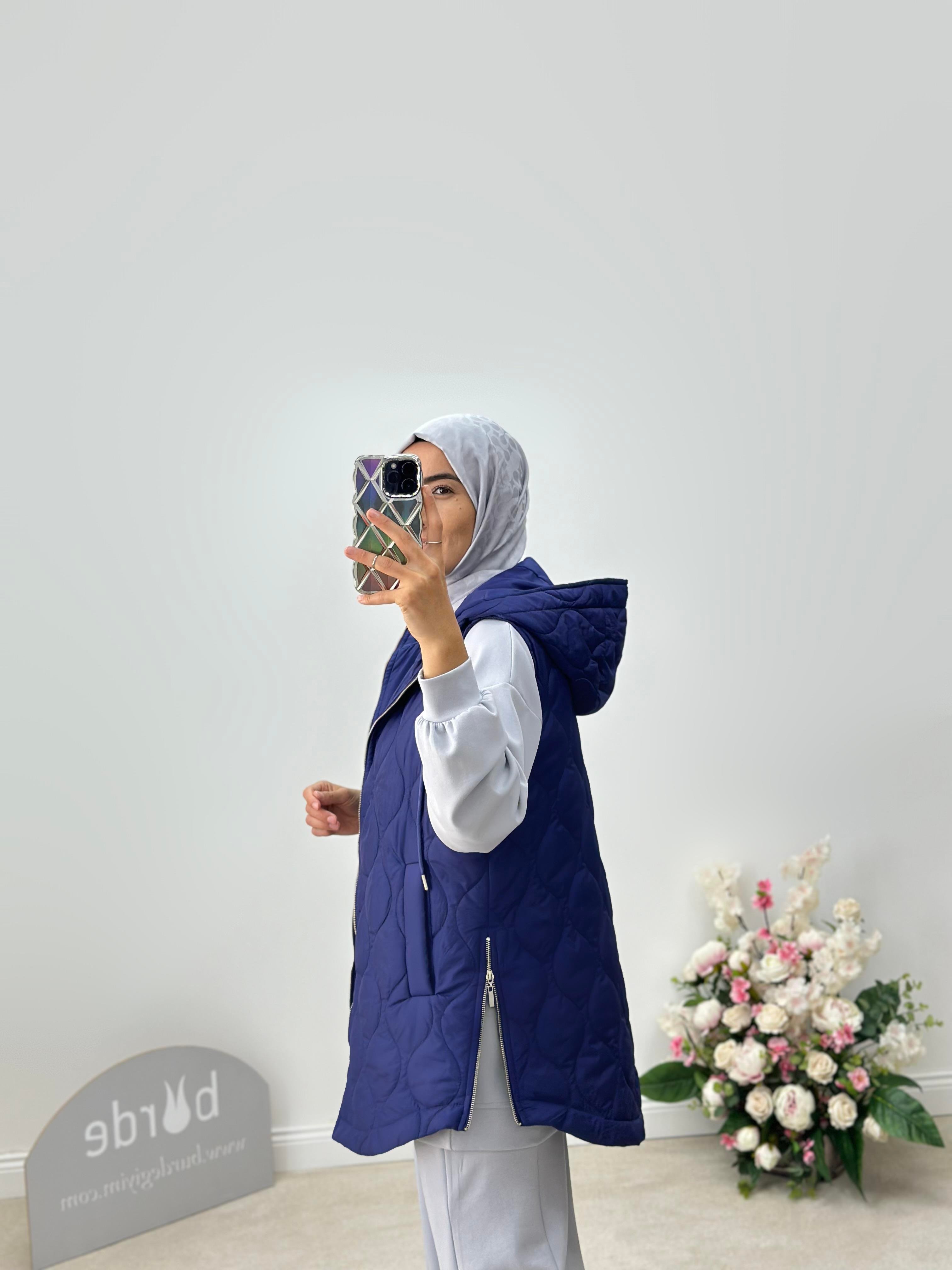 Yandan Fermuarlı Oversize Şişme Yelek 