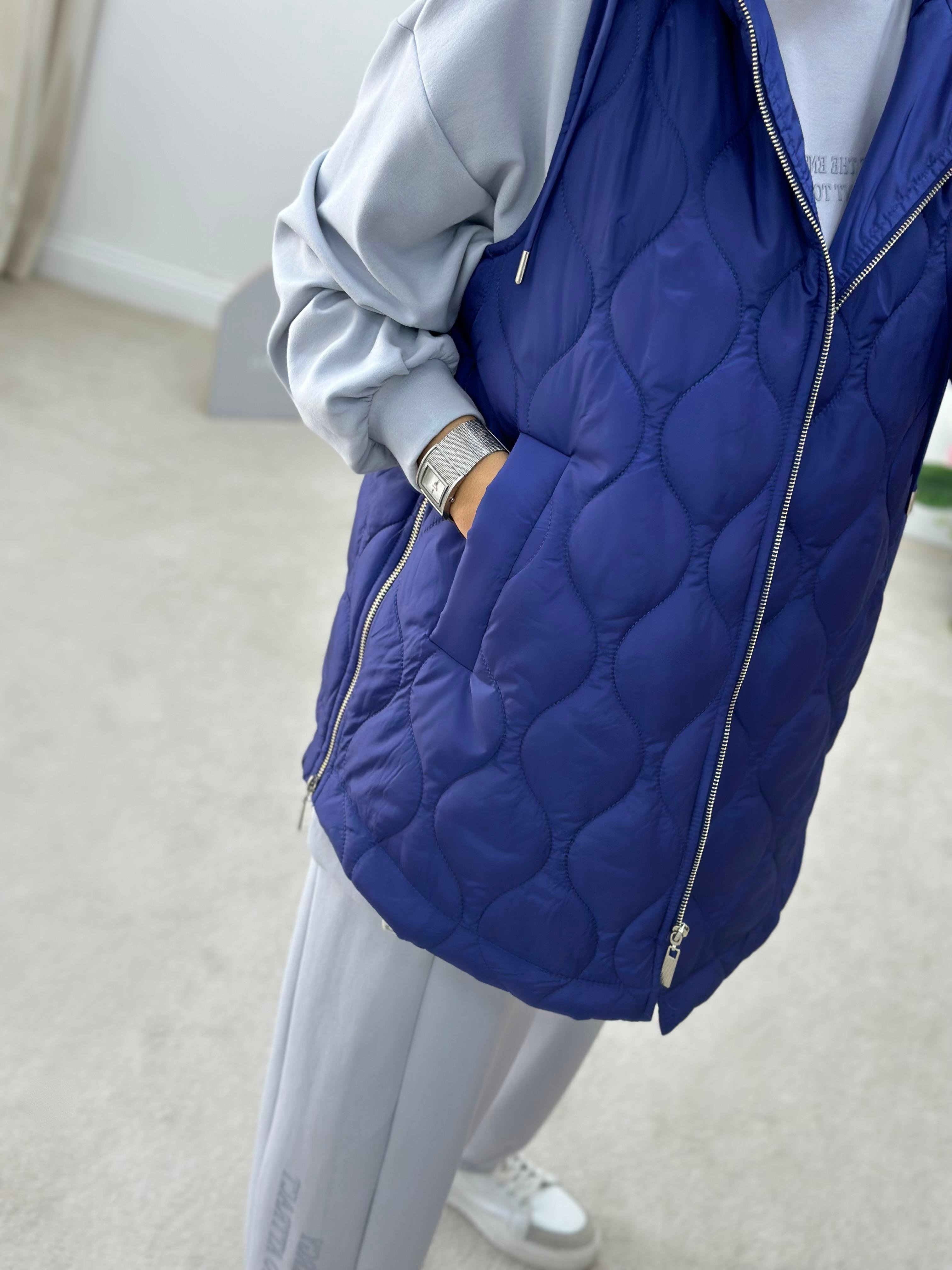 Yandan Fermuarlı Oversize Şişme Yelek 
