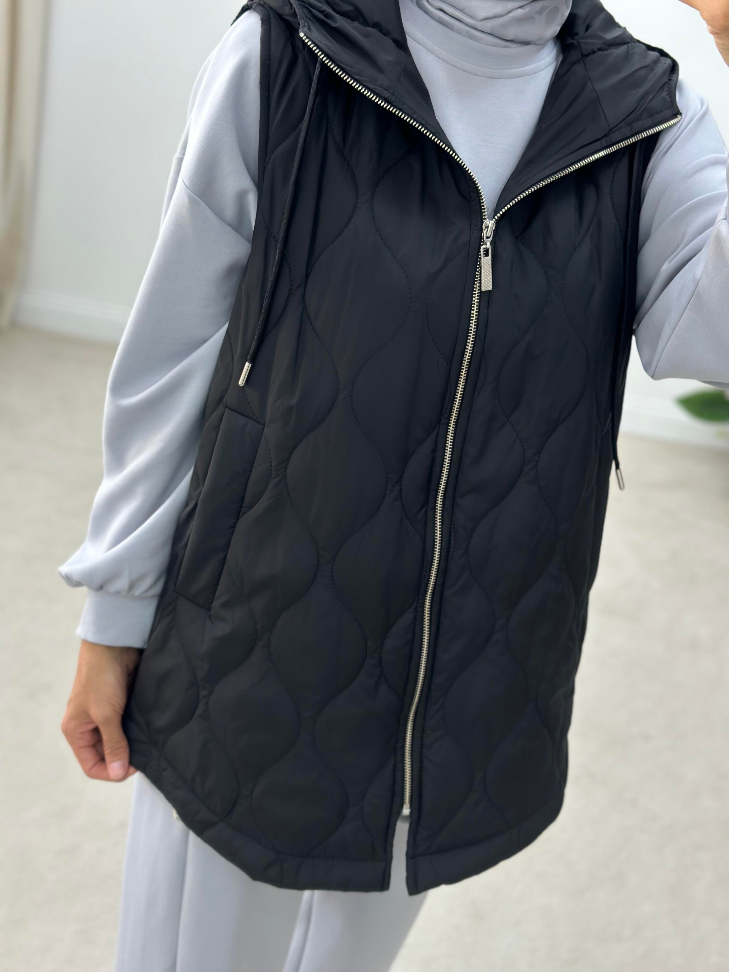 Yandan Fermuarlı Oversize Şişme Yelek 