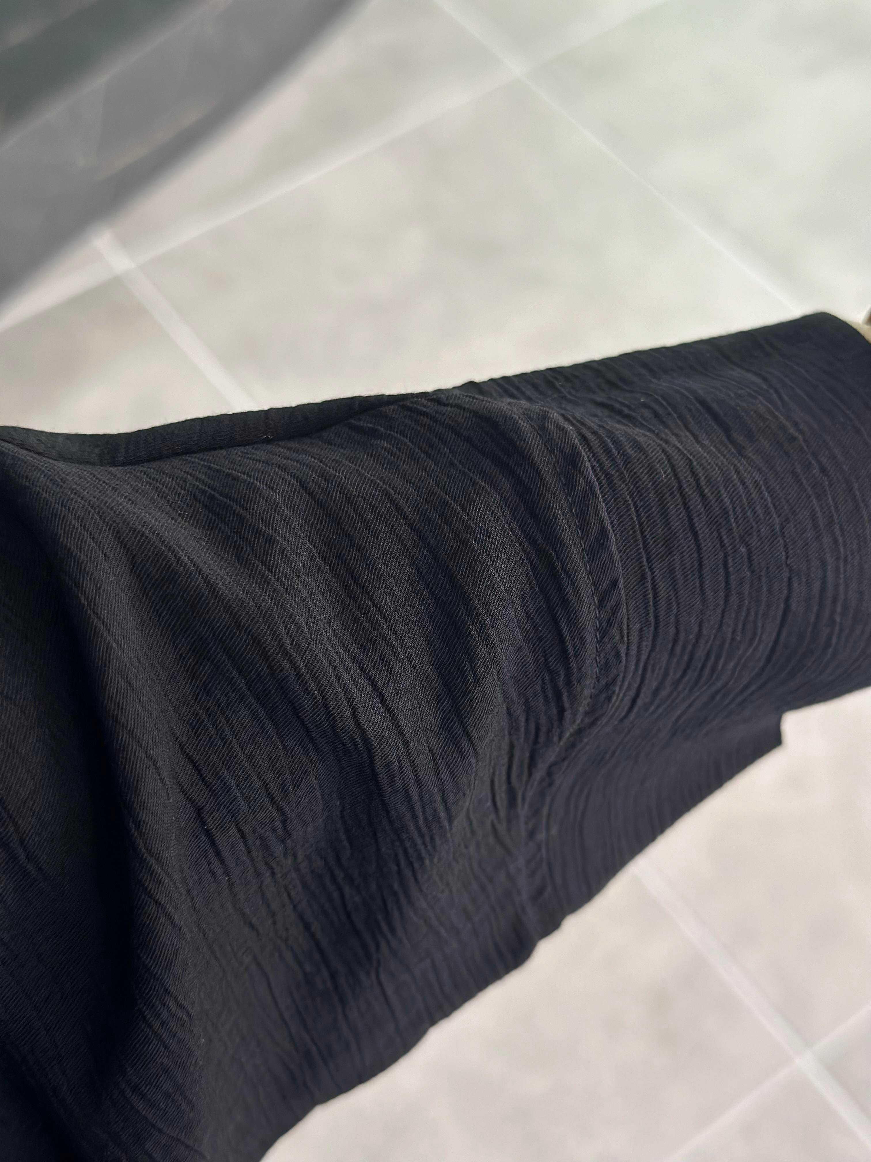 Yarasa Kol Siyah Renk Oversize Kadın Giyçık Elbise
