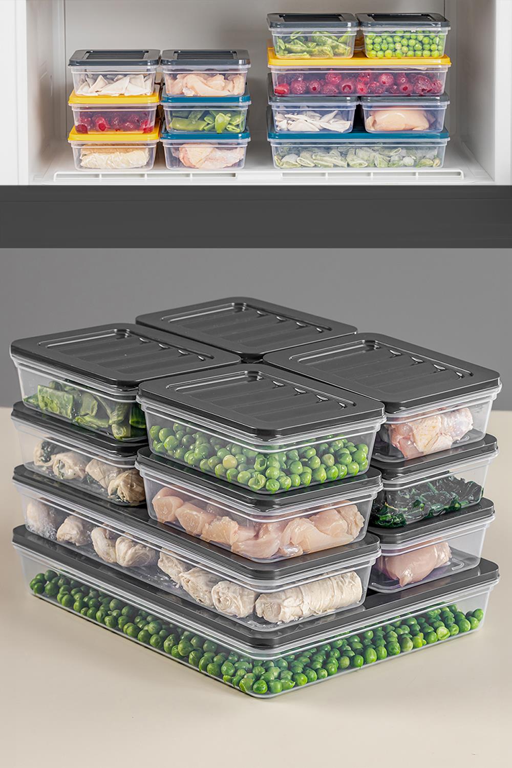 11'li Buzdolabı Organizer Mikrodalga Ve Difrize Uygun Saklama Kabı