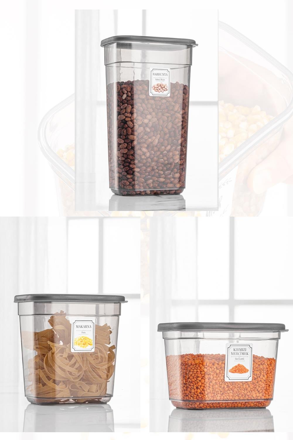 18'li Etiketli Multi Dikdörtgen Saklama Kabı Mikrodalga ve Difriz Uyumlu 6x(1,3 Lt-2 Lt-3,2 Lt)