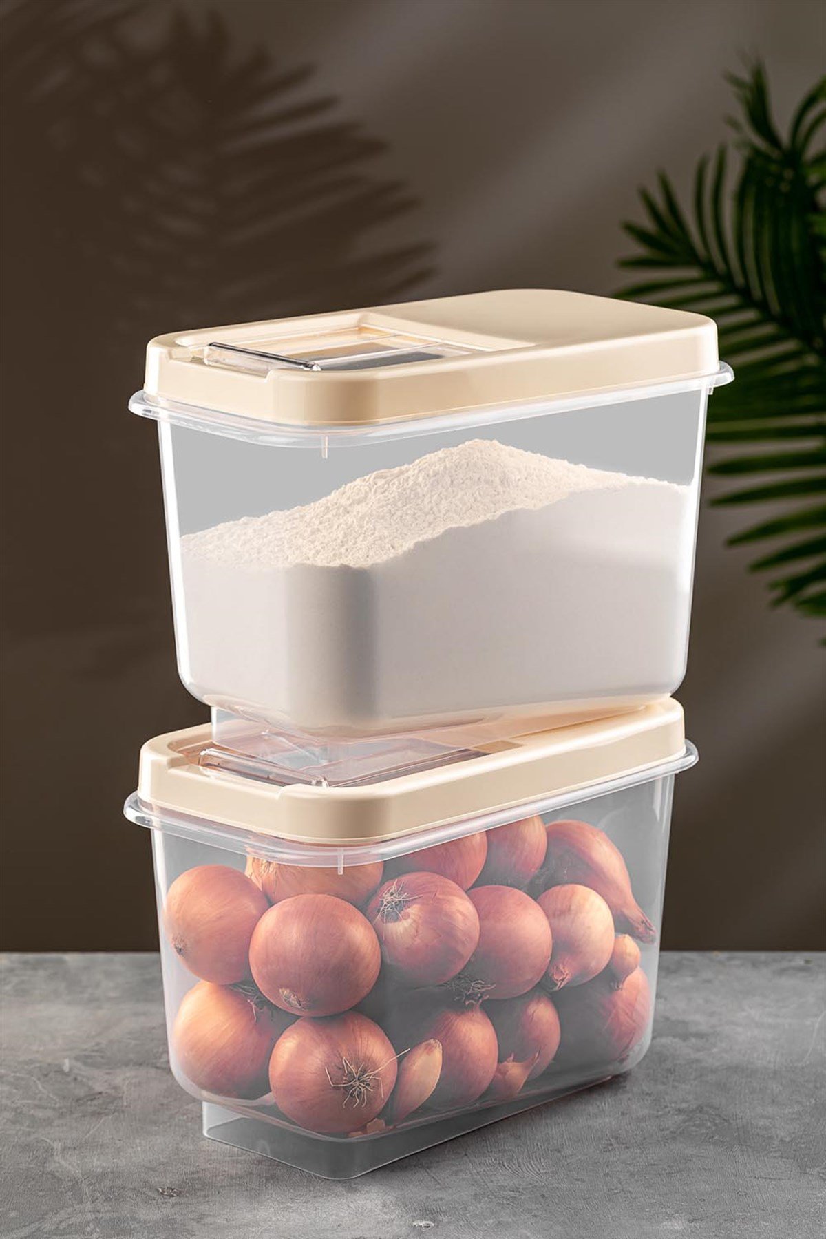 2'li Multibox 10 Lt Bakliyat Saklama Kabı - Kayar Kapaklı Erzak Saklama Kabı Un Kabı 