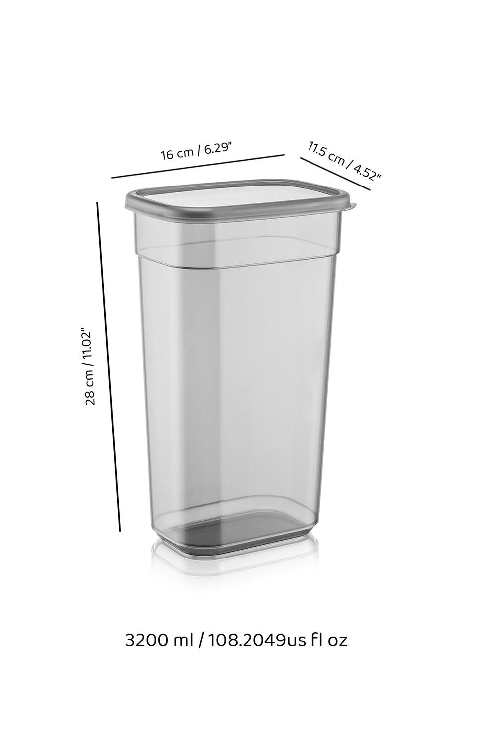 6'lı Jumbo Boy Etiketli Dikdörtgen Saklama Kabı Seti Mikrodalga ve Difriz Uyumlu 6x3200 ml