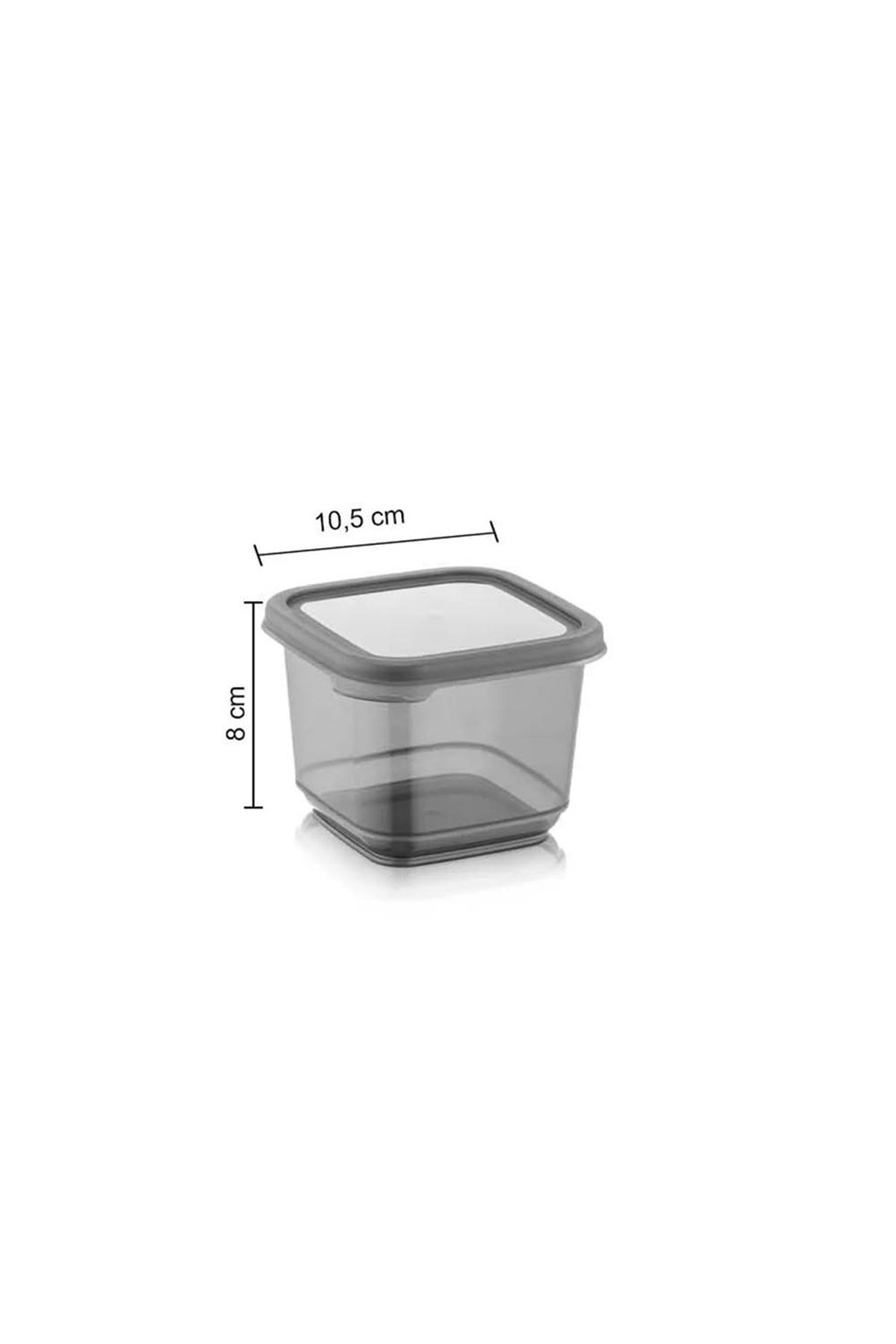 6'lı Set Baharatlık - Etiketli Kare Baharat Saklama Kabı Seti Antrasit 500 ml