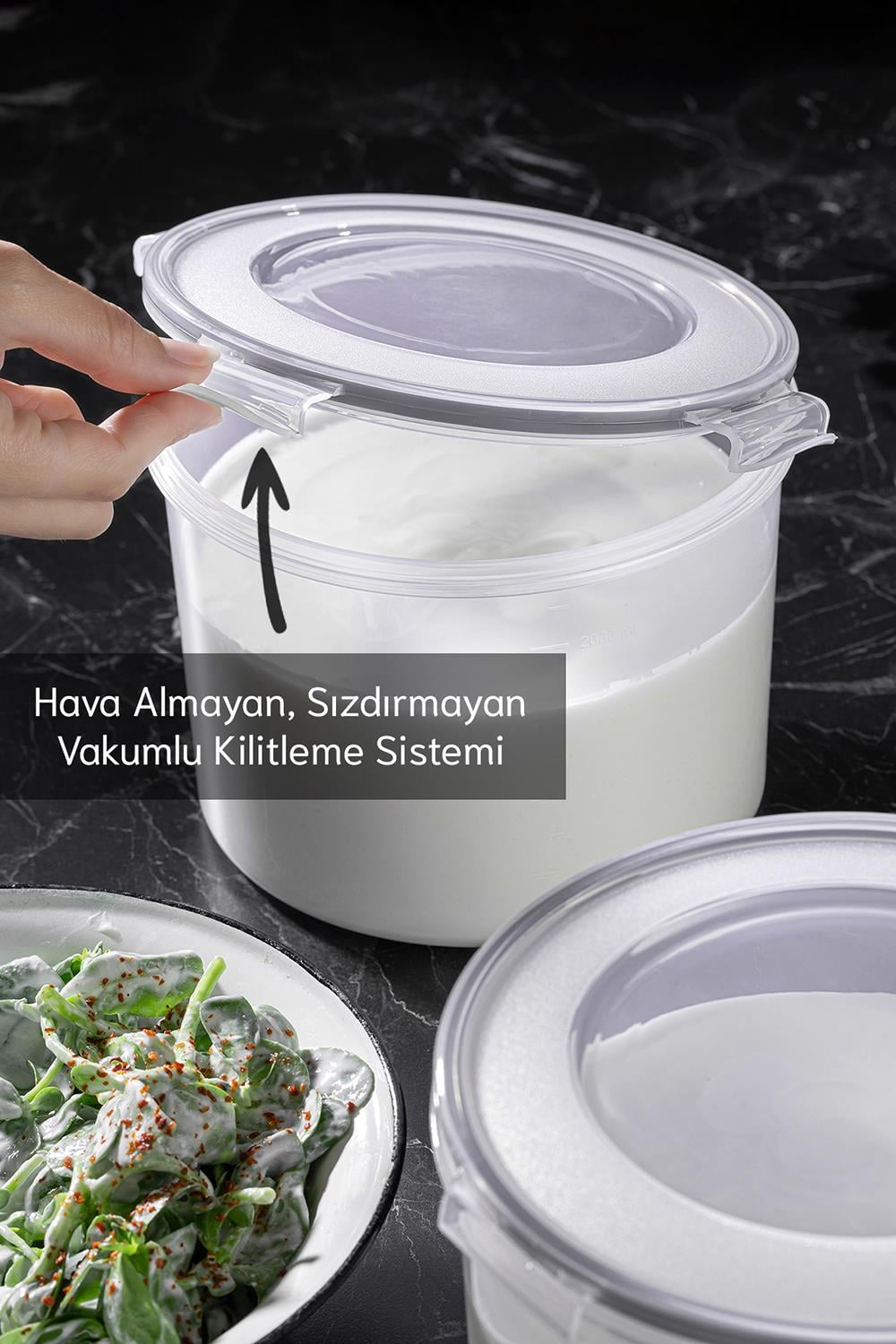 Vakum Kapaklı Yoğurt Kefir Mayalama Kabı - Sızdırmaz Contalı Saklama Kabı 2,5 Lt