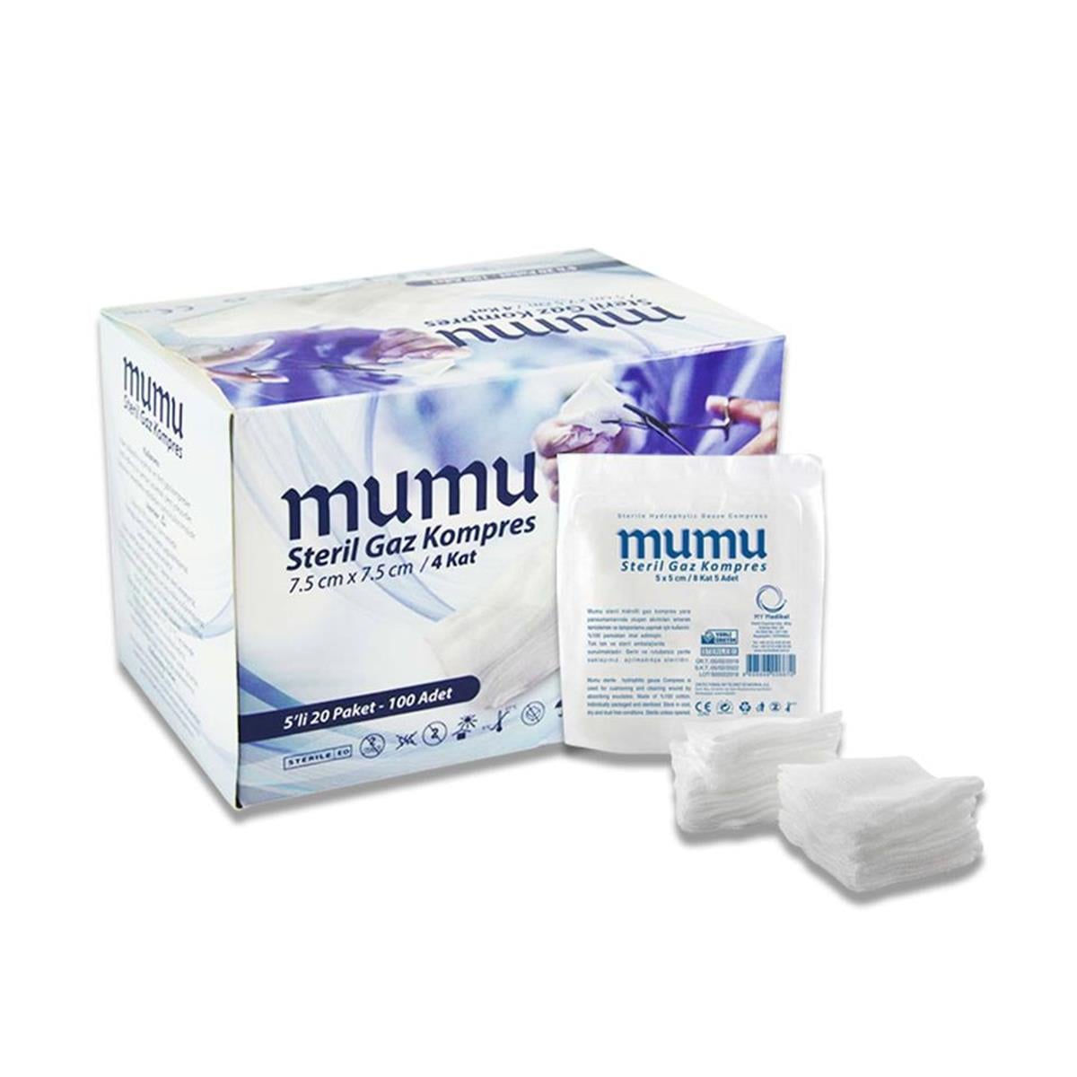 Steril Gaz Kompres 7,5 x 7,5 cm (4 Kat - 100 ad.) - MUMU