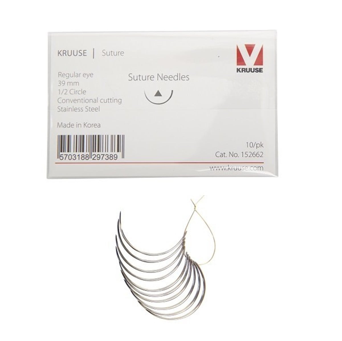 Veteriner Sütür İğnesi. Regular Eye. 1/2. Keskin. 39 mm. 10/pk