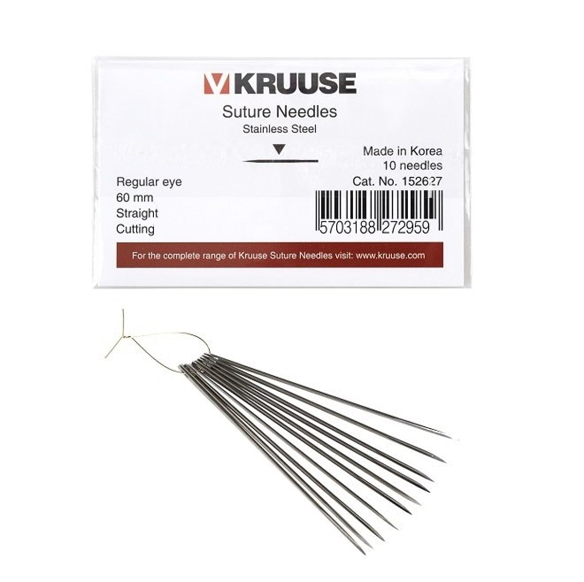 Veteriner Sütür İğnesi. Regular Eye. Düz. Keskin. 60 mm. 10/pk