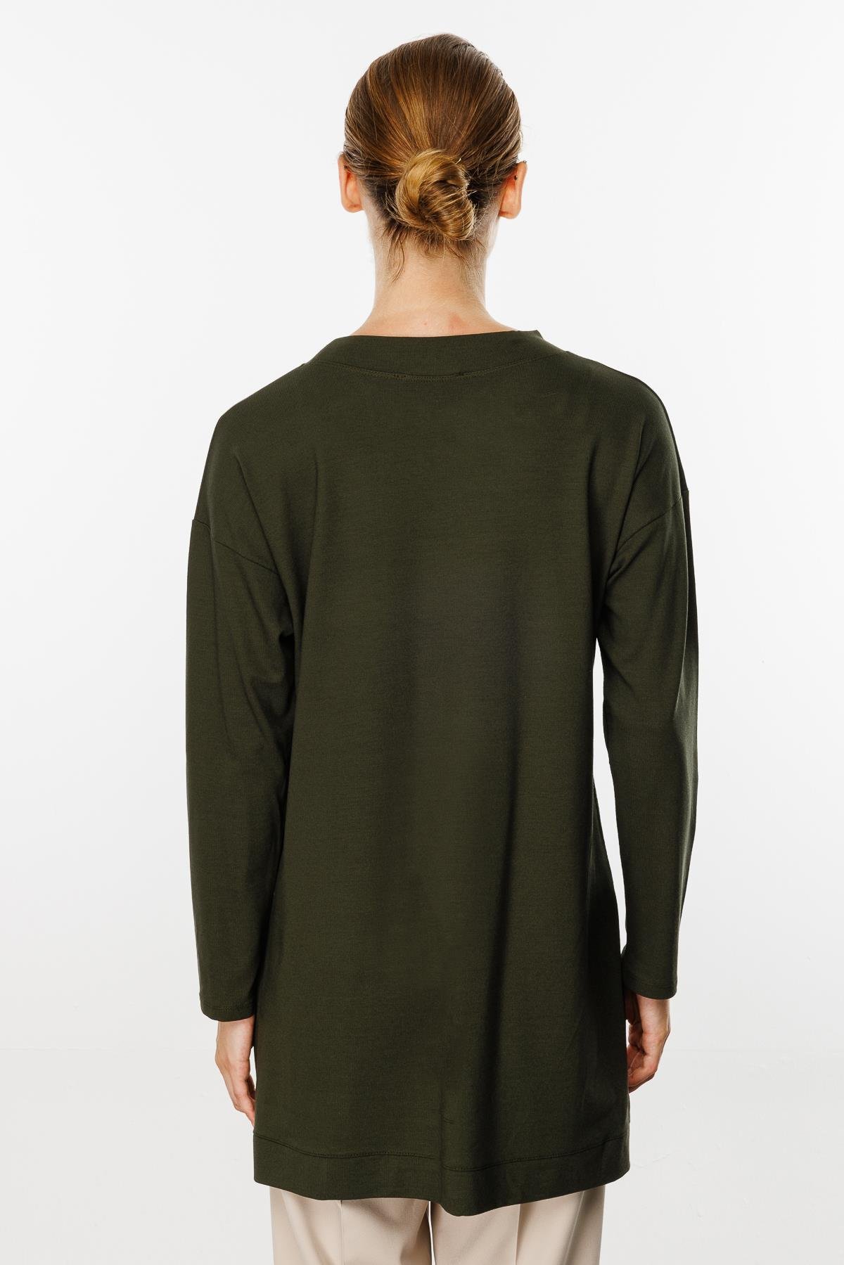 Mutlu Ertan Kadın Basic Örme Tunik Haki 30227