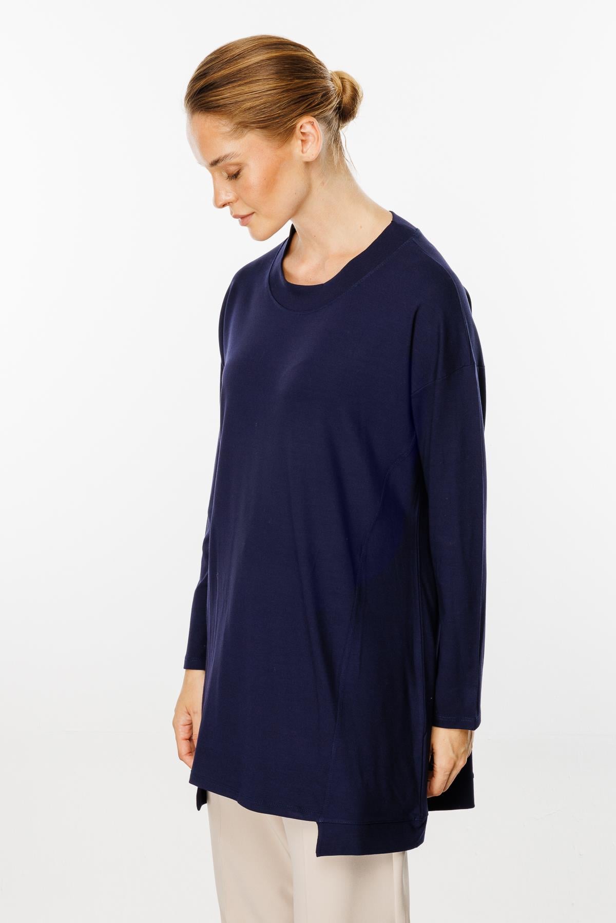 Mutlu Ertan Kadın Basic Örme Tunik Lacivert 30227