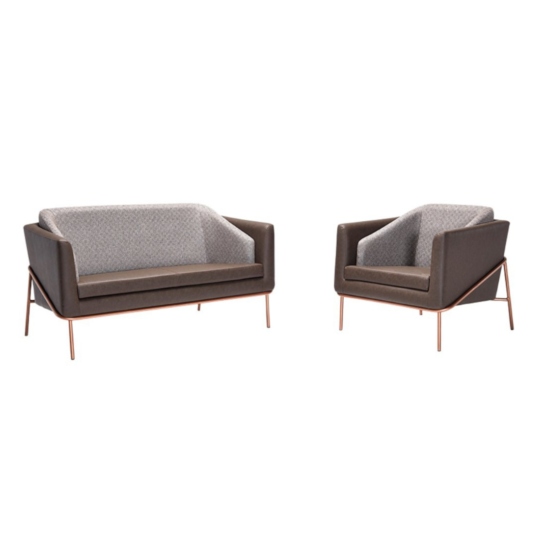 Anton Rose Metal Ayak Deri Detay Kahverengi Berjer