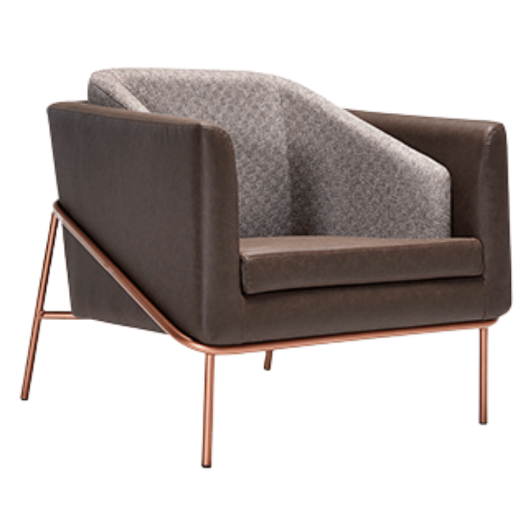 Anton Rose Metal Ayak Deri Detay Kahverengi Berjer