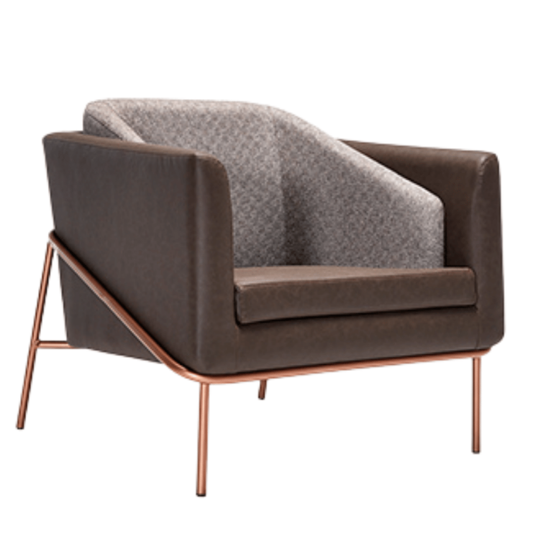 Anton Rose Metal Ayak Deri Detay Kahverengi Berjer