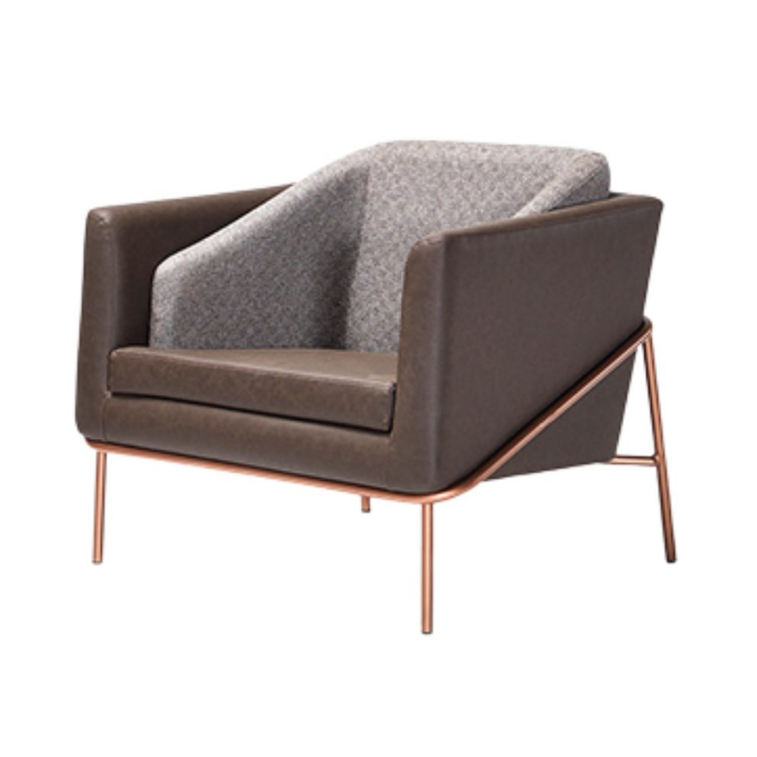 Anton Rose Metal Ayak Deri Detay Kahverengi Berjer