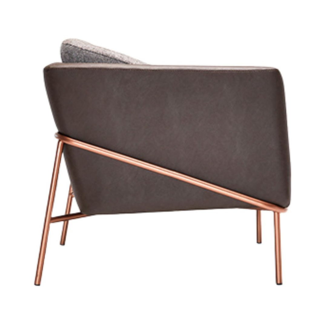 Anton Rose Metal Ayak Deri Detay Kahverengi Berjer