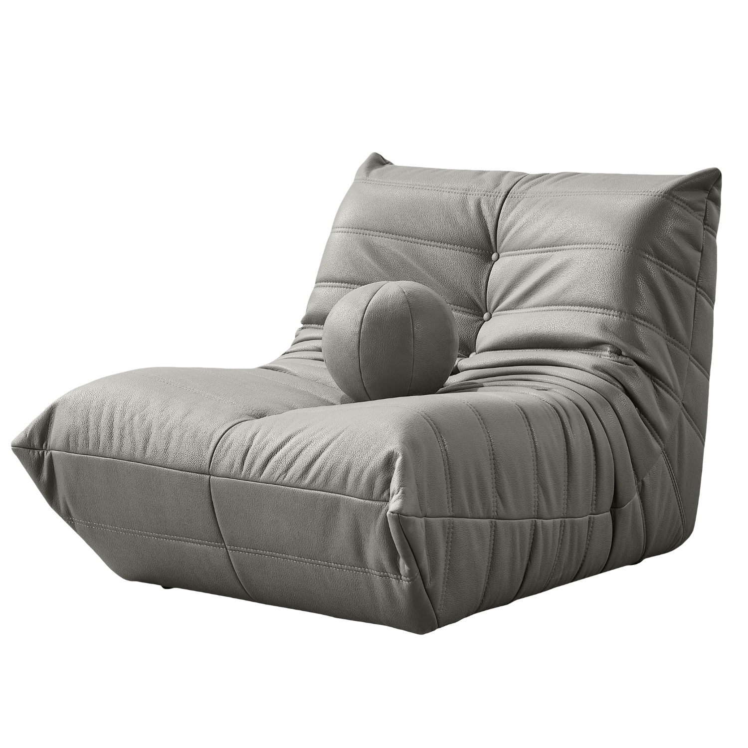 Barney Comfort Berjer Deri Koyu Açık Gri
