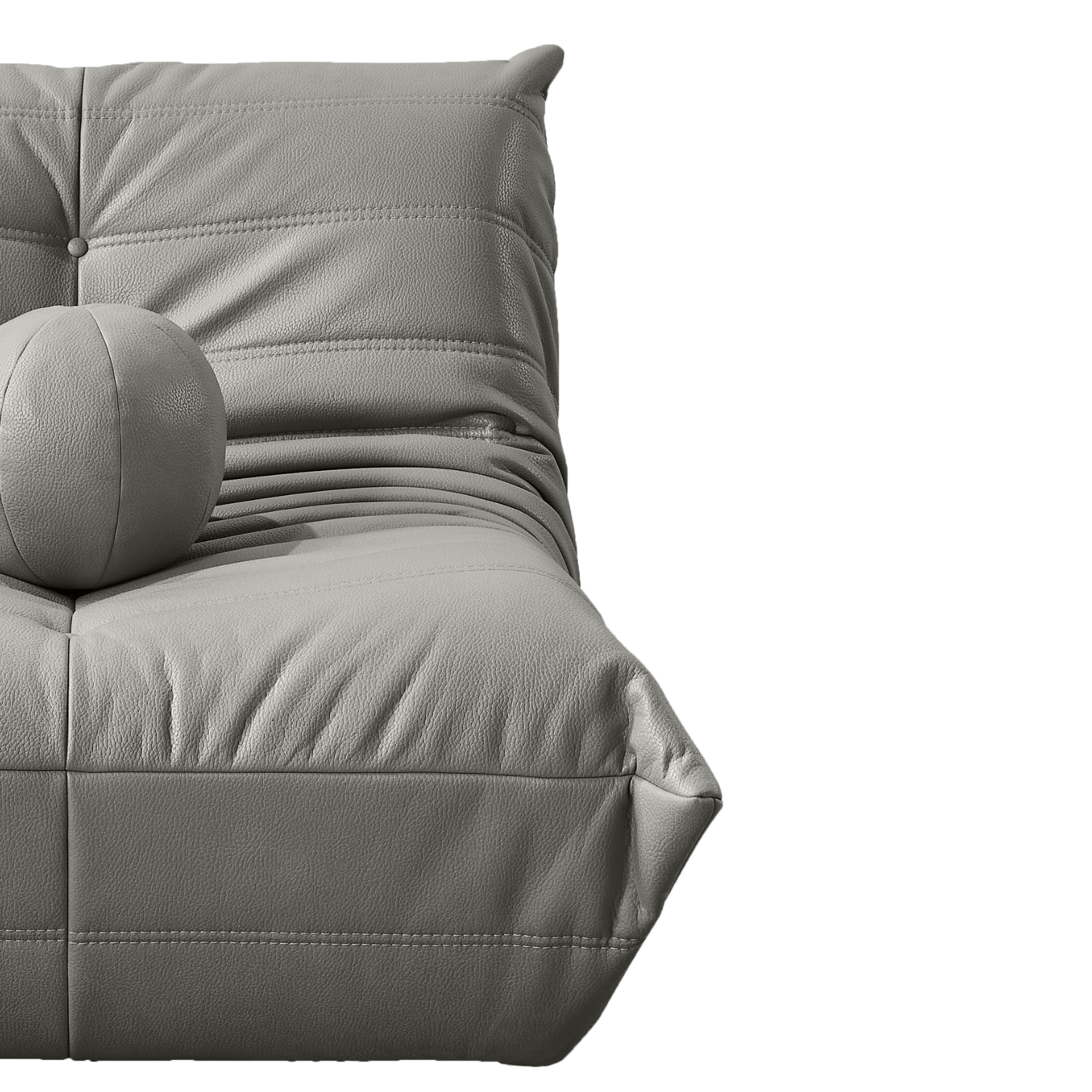 Barney Comfort Berjer Deri Koyu Açık Gri