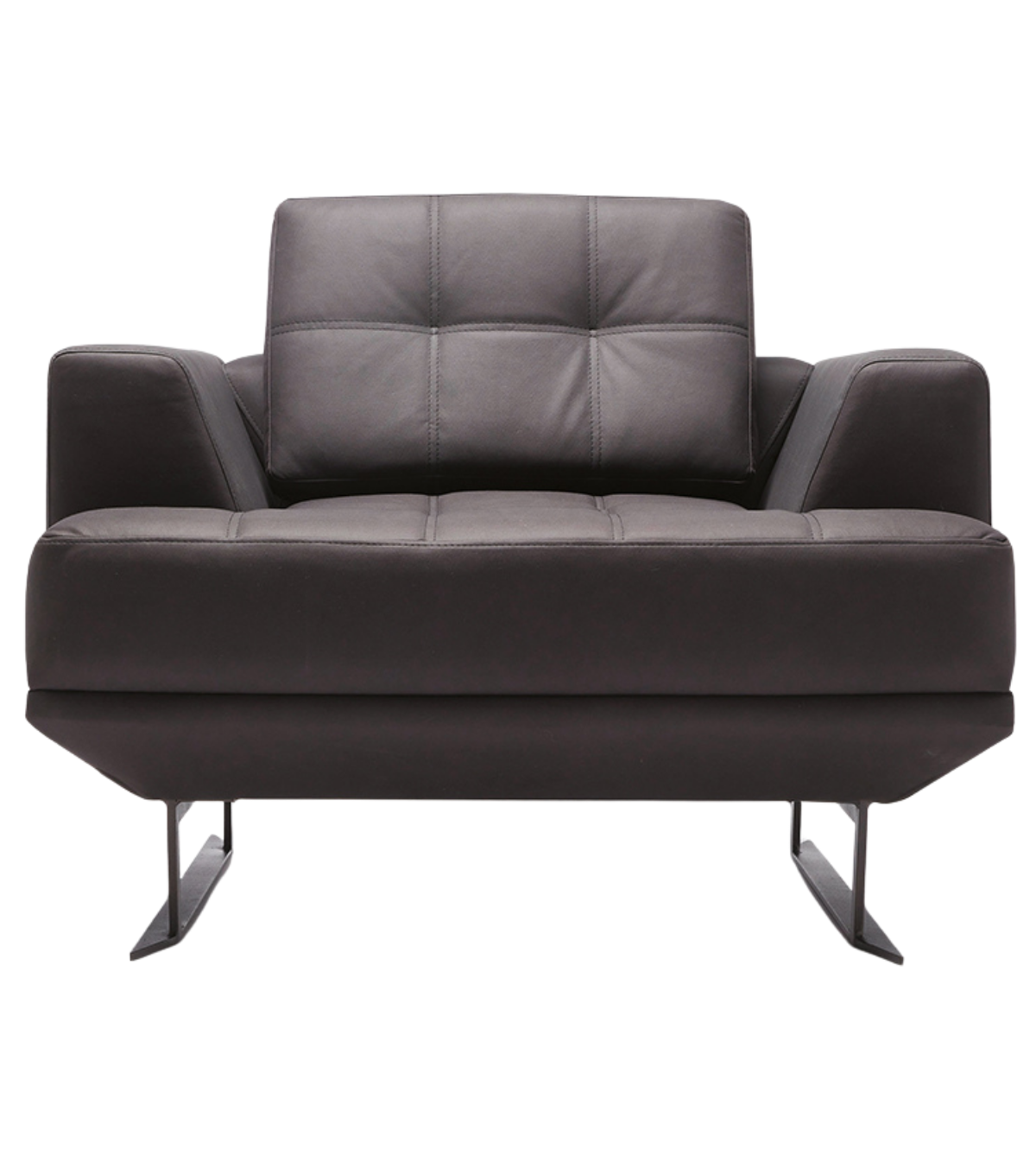 Bavaria Metal Ayak Deri Siyah Berjer