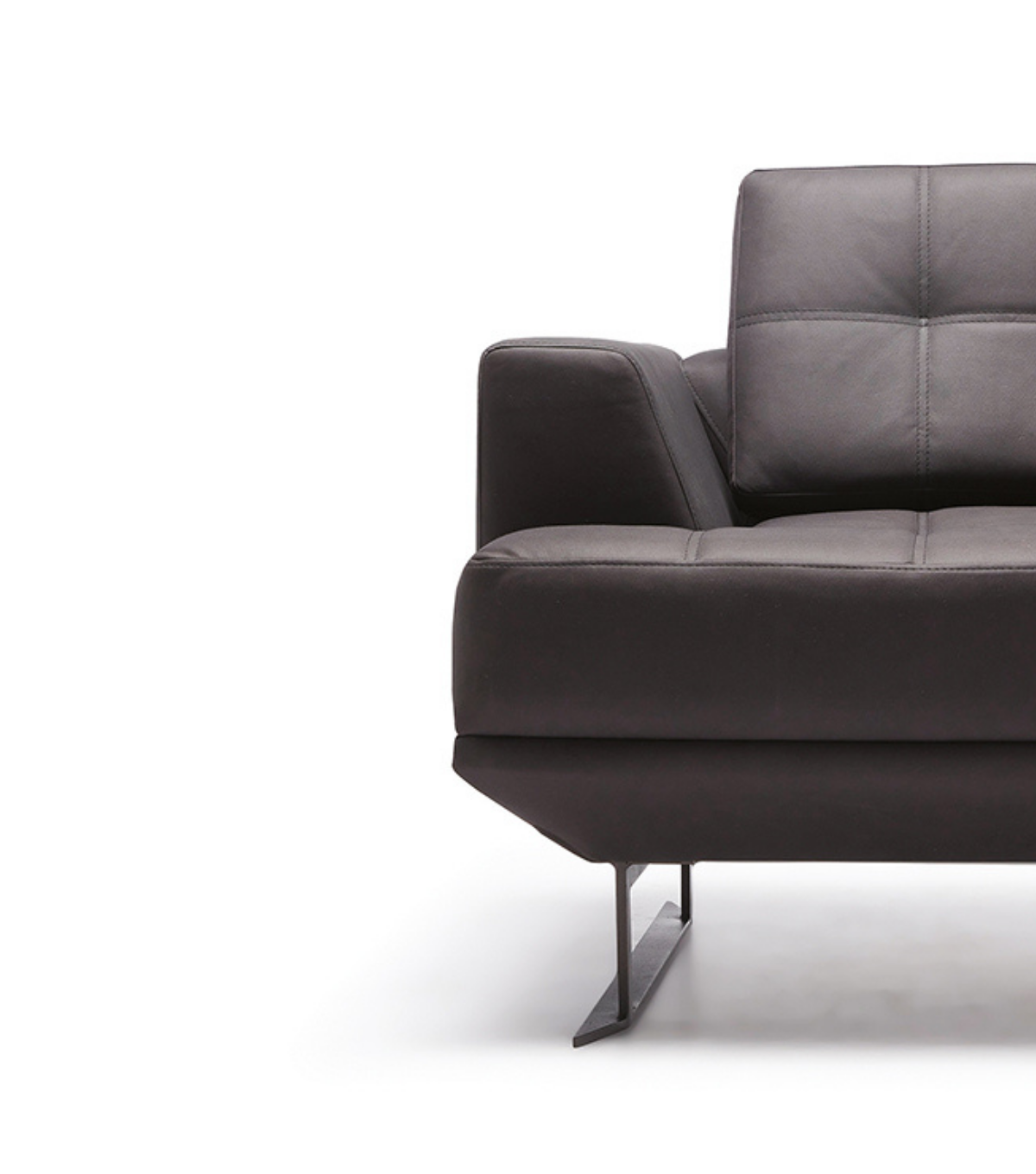 Bavaria Metal Ayak Deri Siyah Berjer