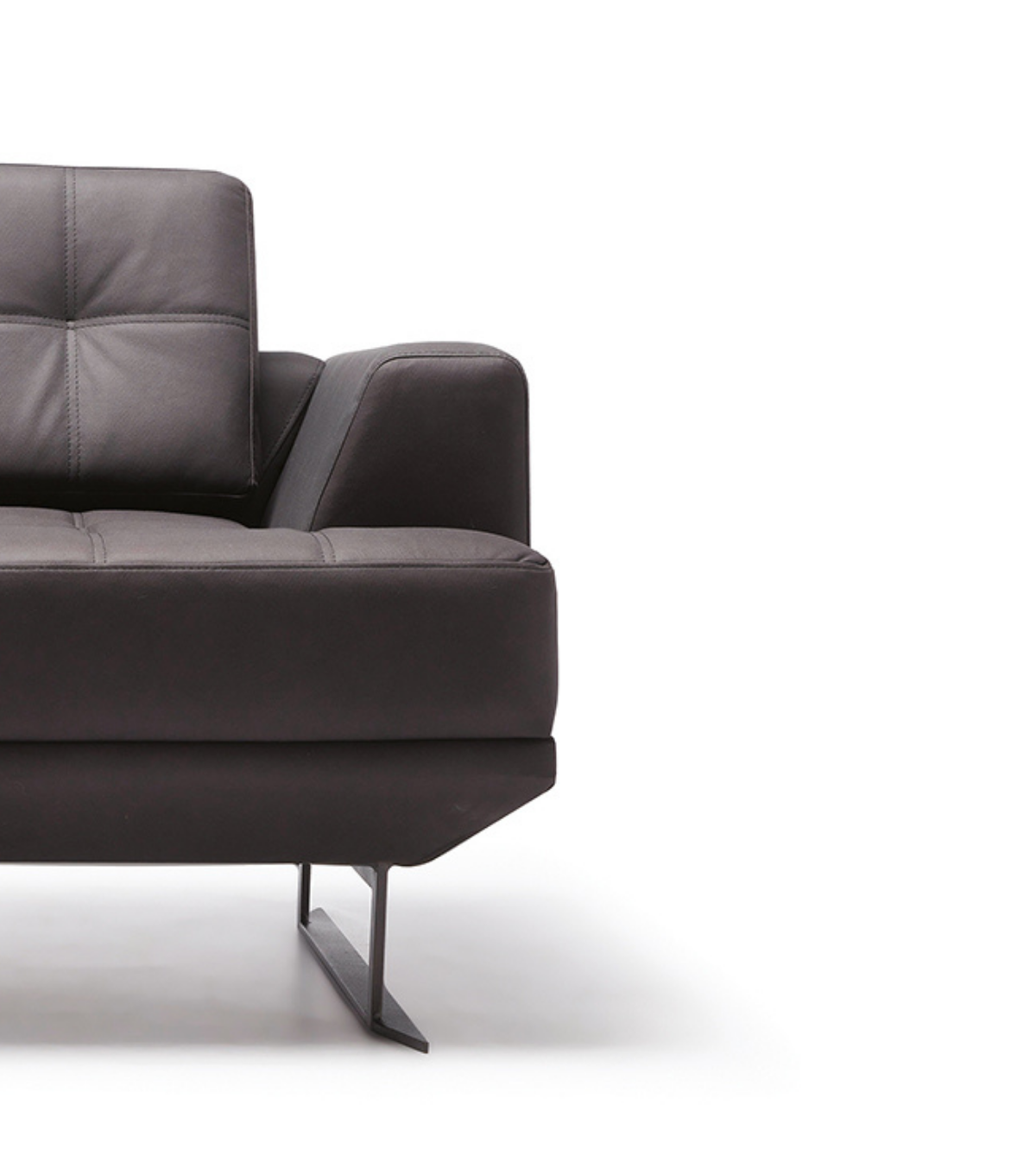 Bavaria Metal Ayak Deri Siyah Berjer