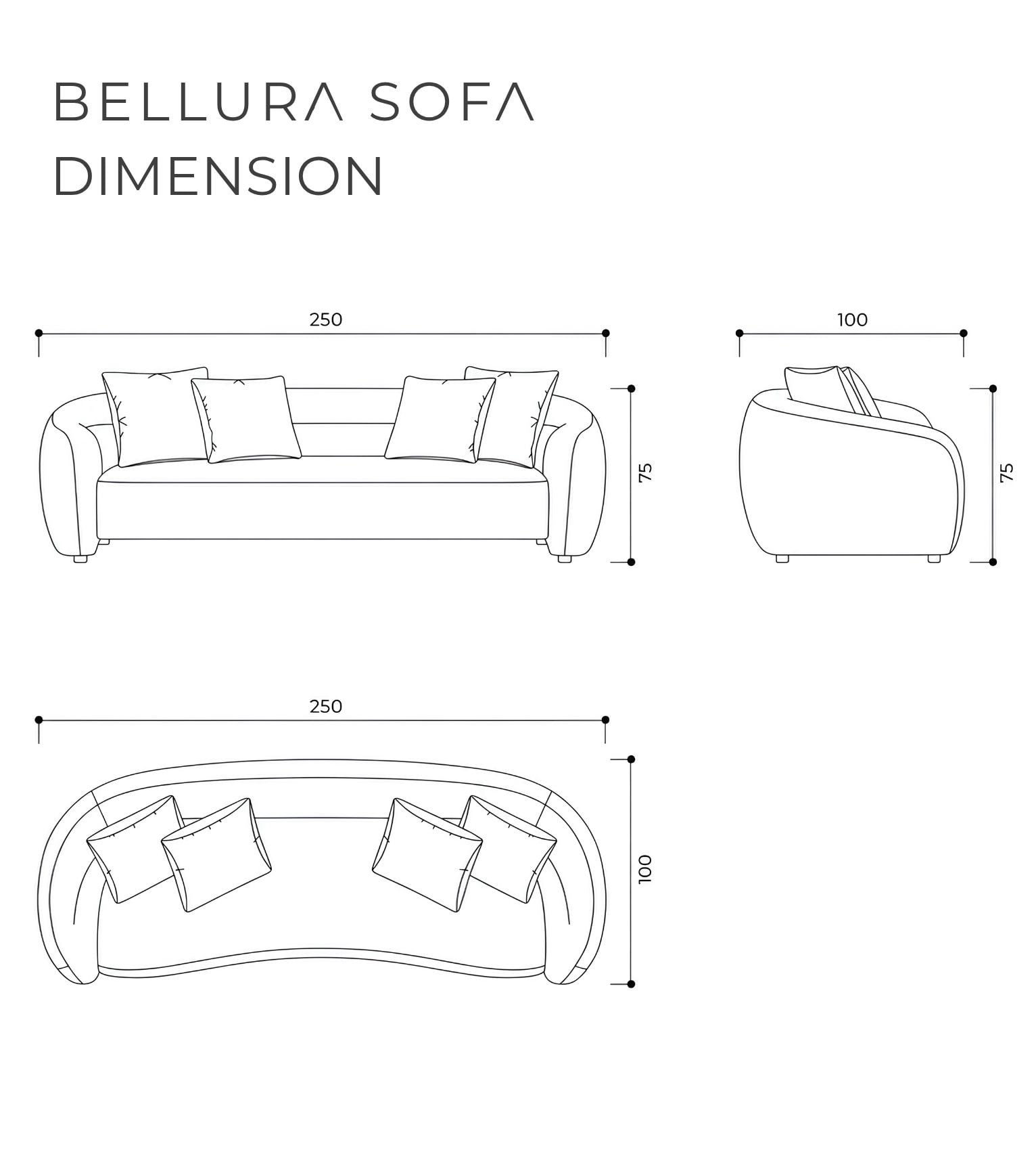 Bellura Kanepe Kadife Acı Kahve