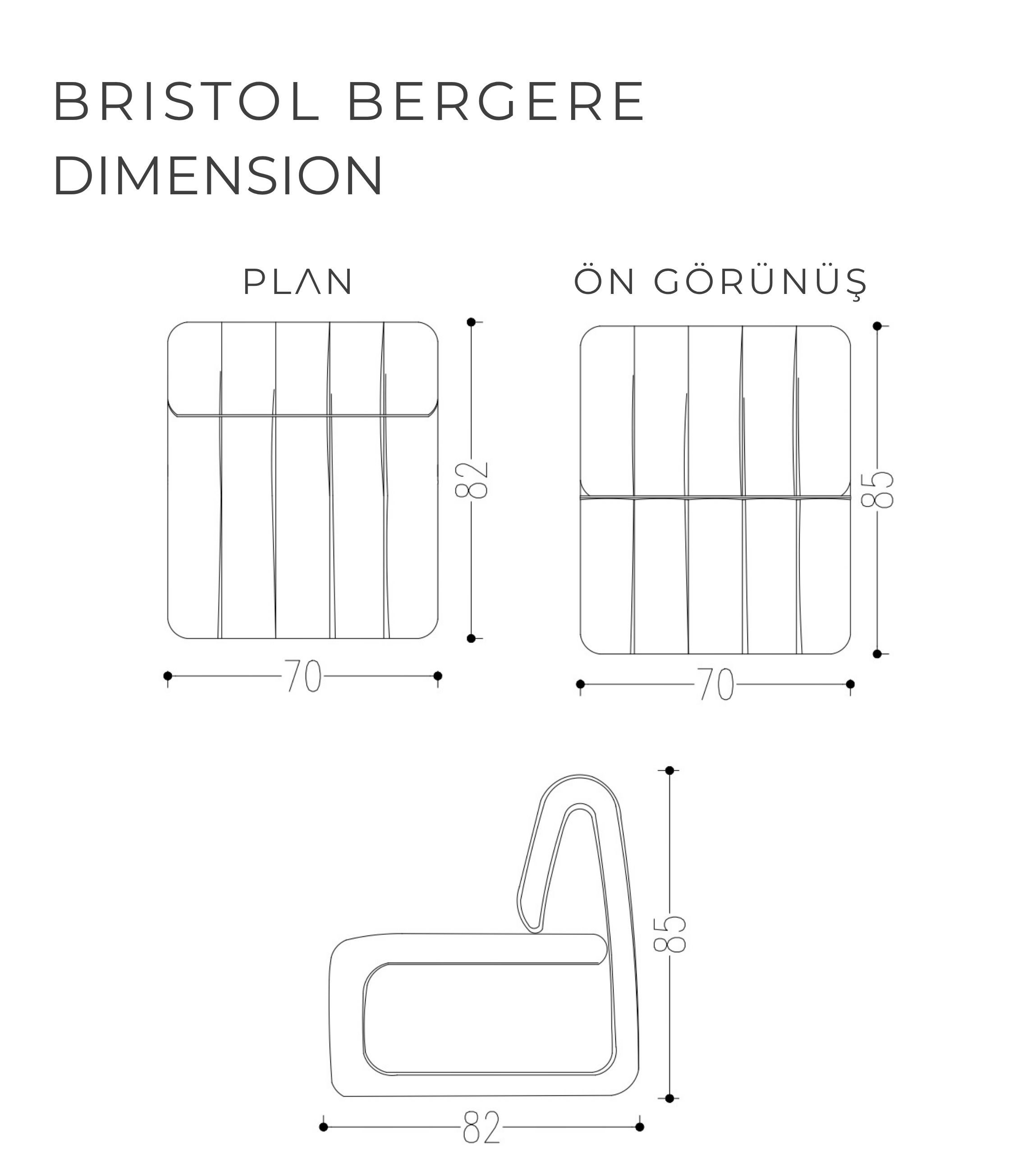 Bristol Simetrik Bordo Deri Berjer