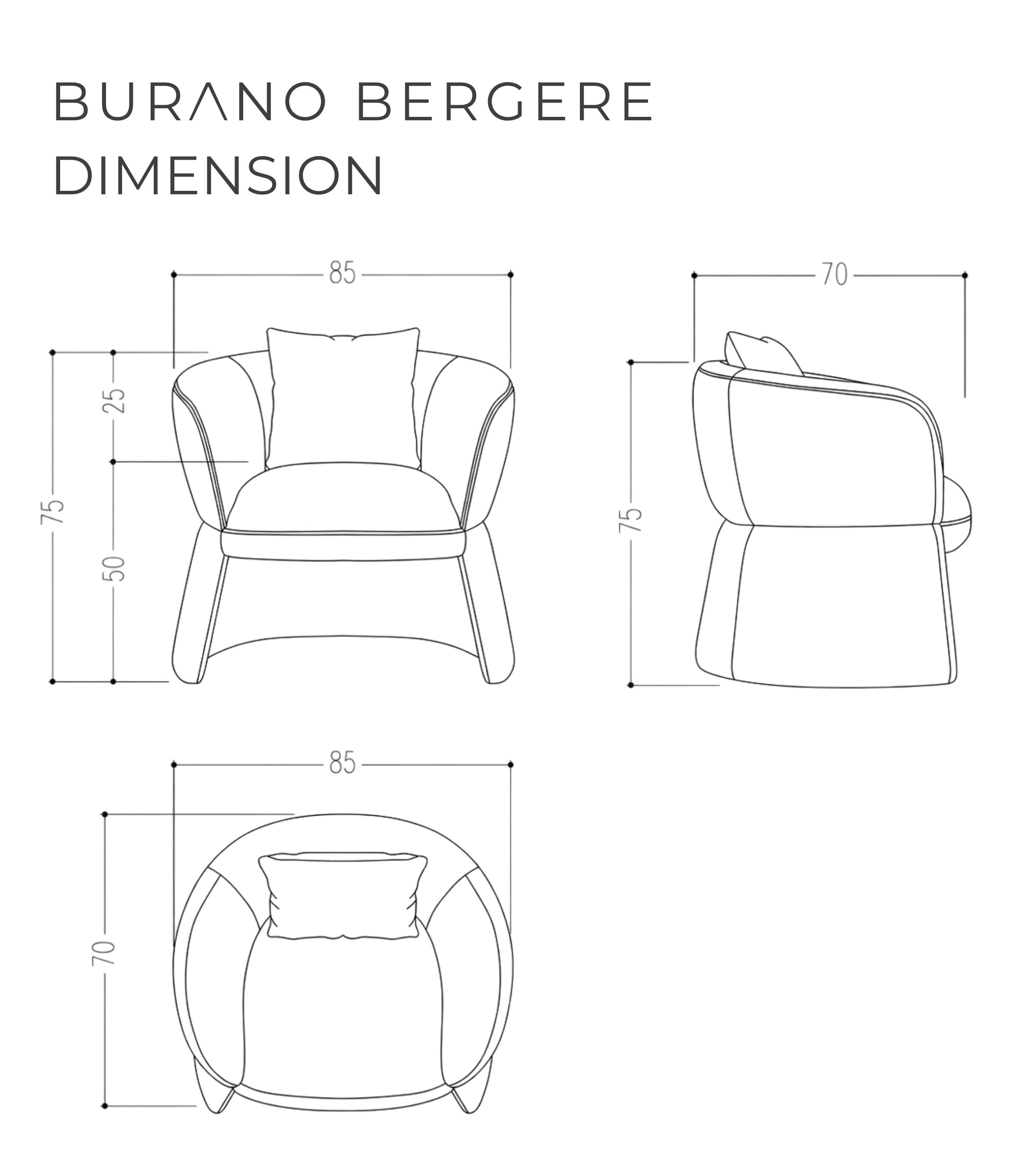 Burano Kadife Lacivert Berjer