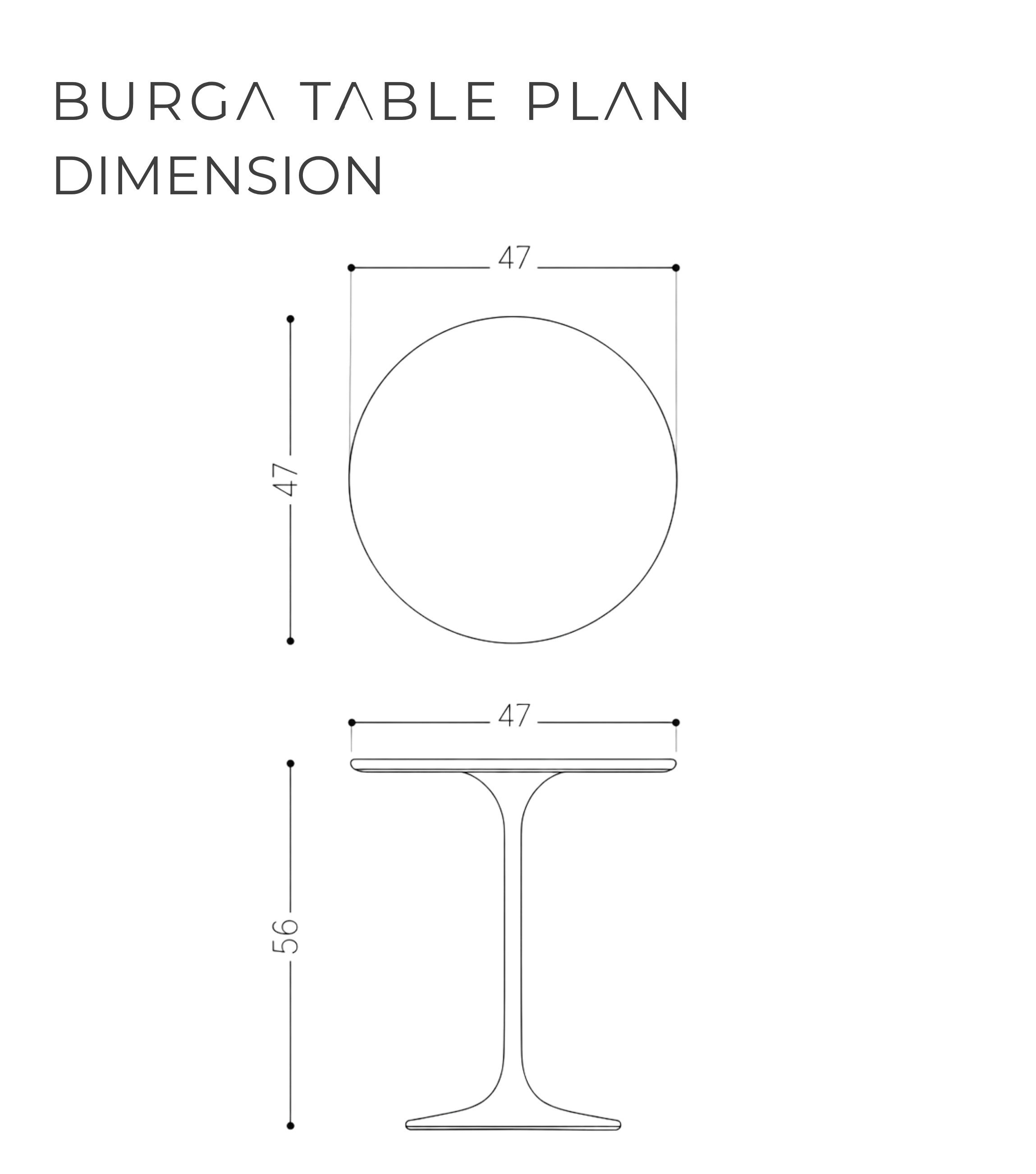 Burga Brass Ahşap Yan Sehpa