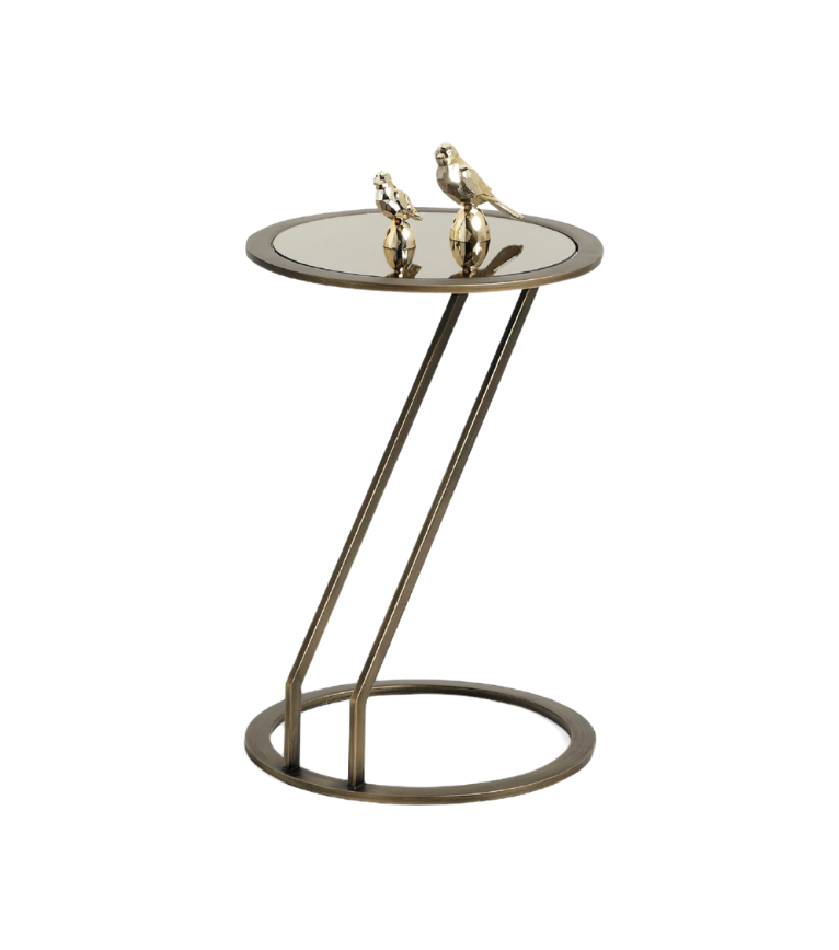 Davlin Metal Brass Cam Detay Yan Sehpa