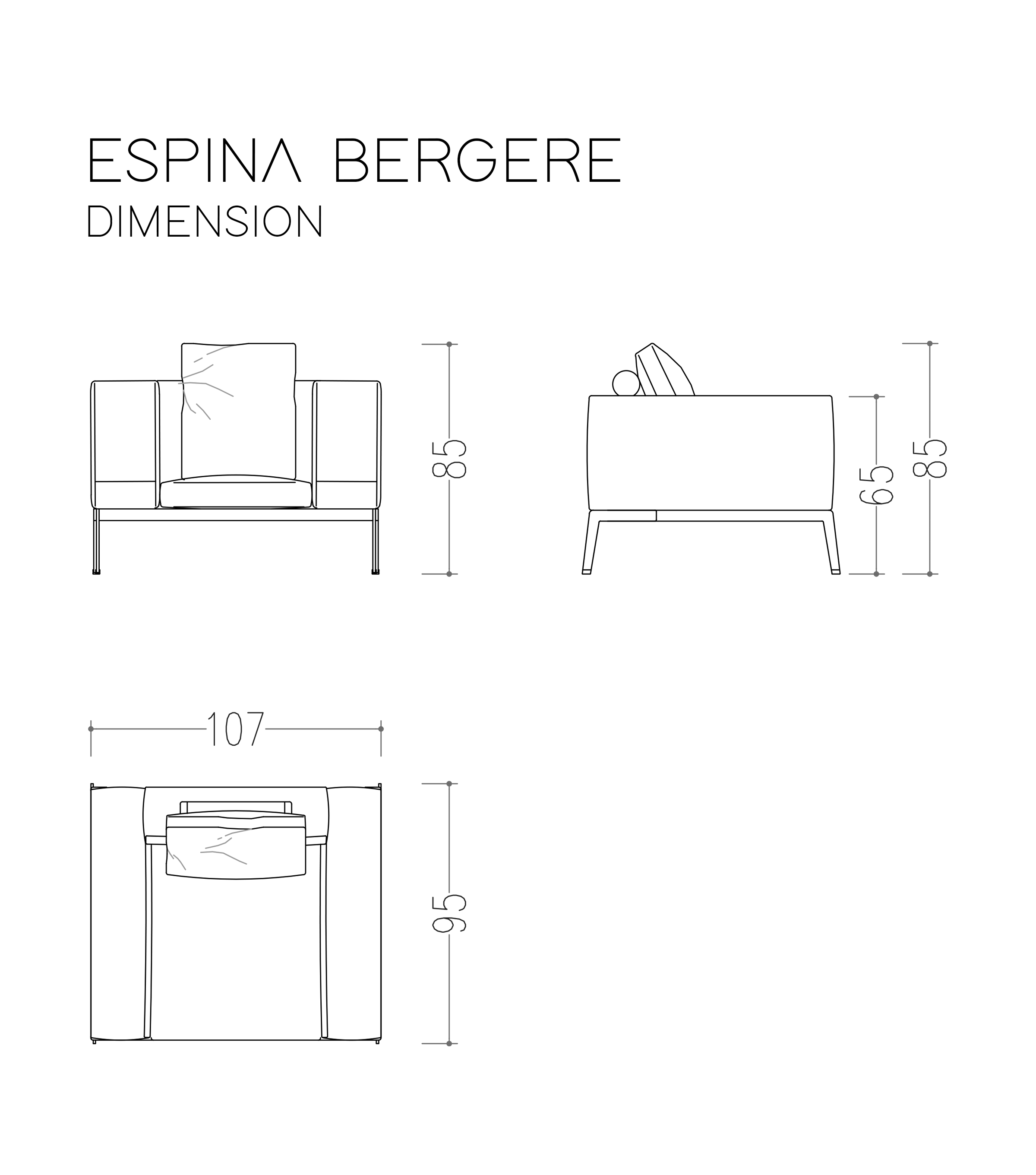 Espina Deri Metal Ayak Berjer Kahverengi