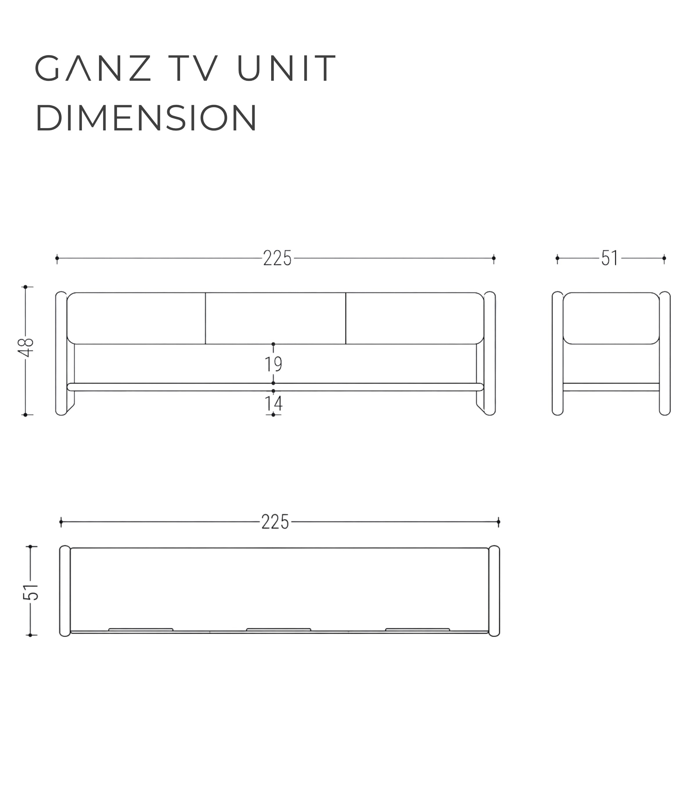 Ganz Kiremit Lake Ahşap TV Ünitesi