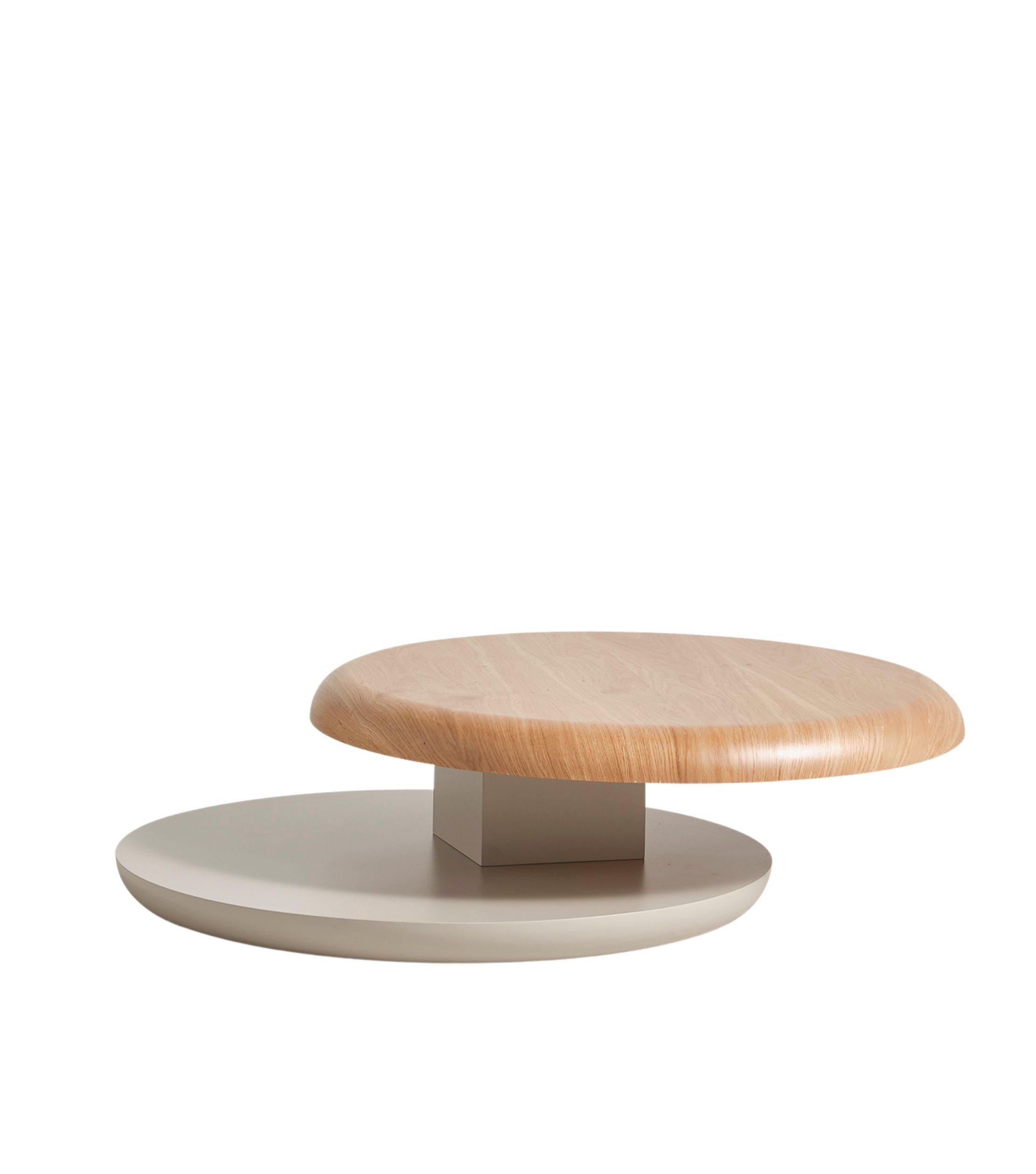 Gironde Wooden Adjustable Coffee Table on Wheels Beige
