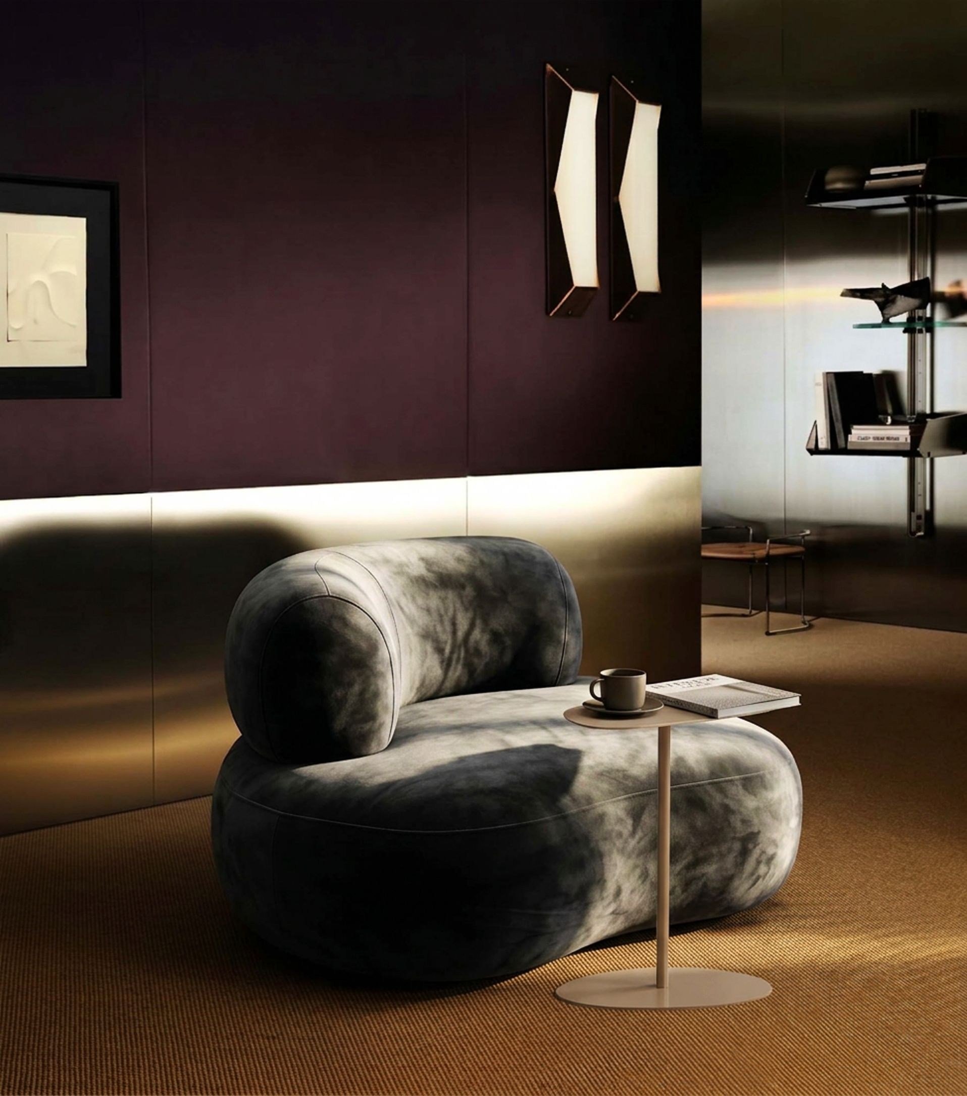 Gordon Lounge Siyah Kadife Berjer
