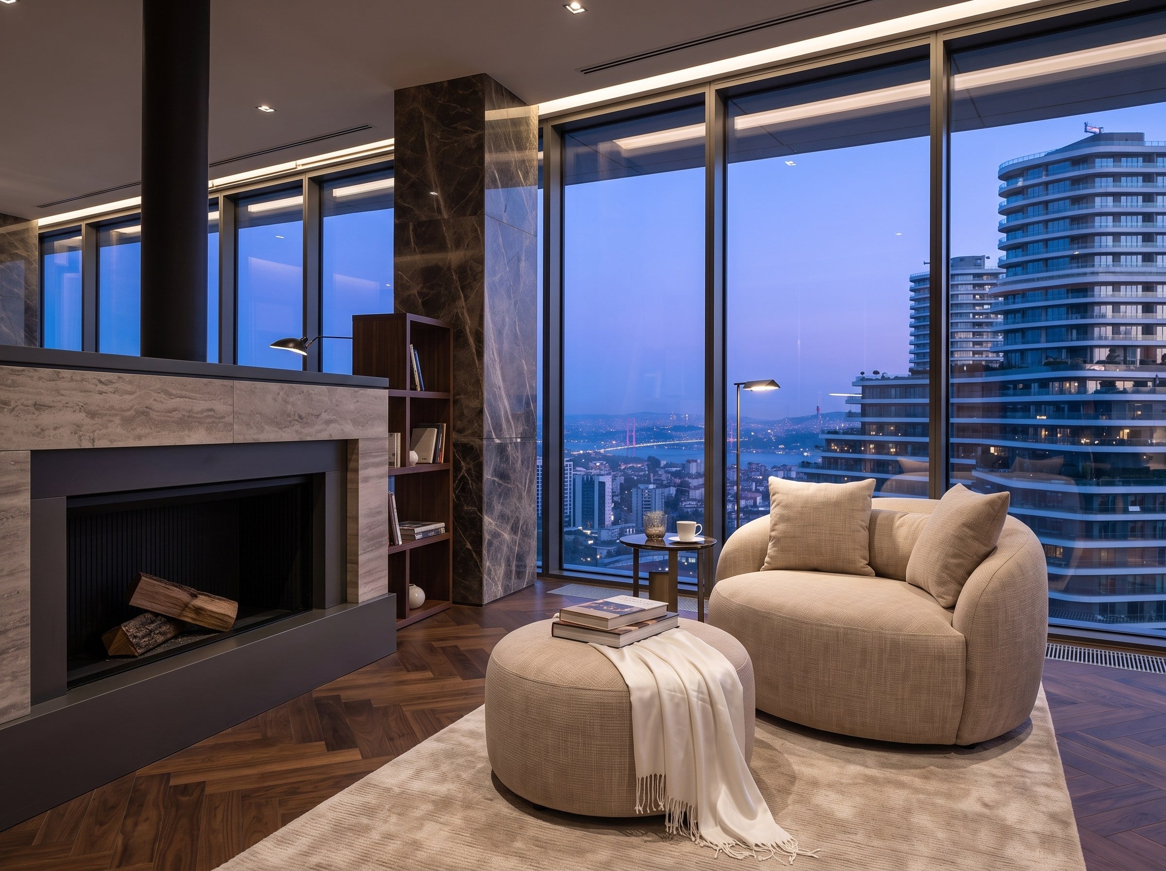 Gorki Loveseat Bej Berjer ve Puf Takım