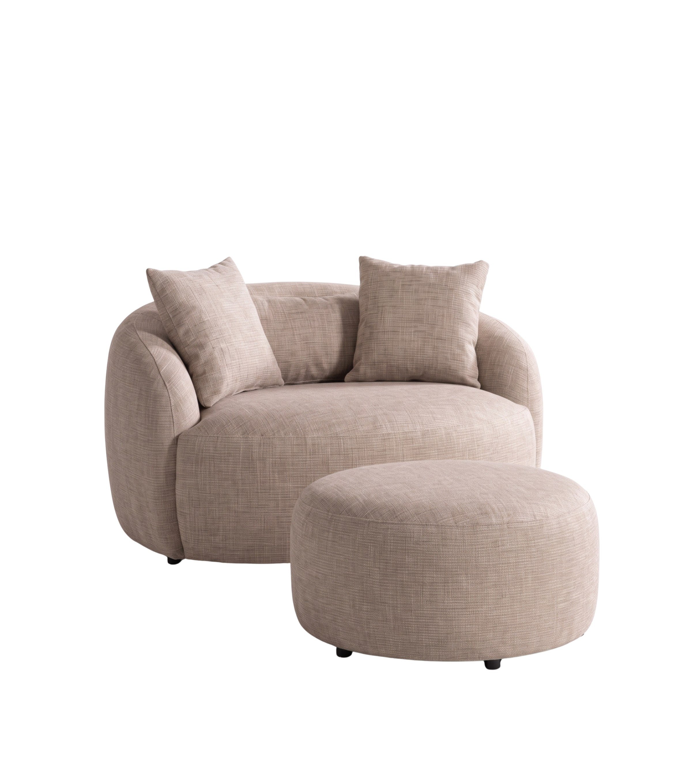 Gorki Loveseat Bej Berjer ve Puf Takım
