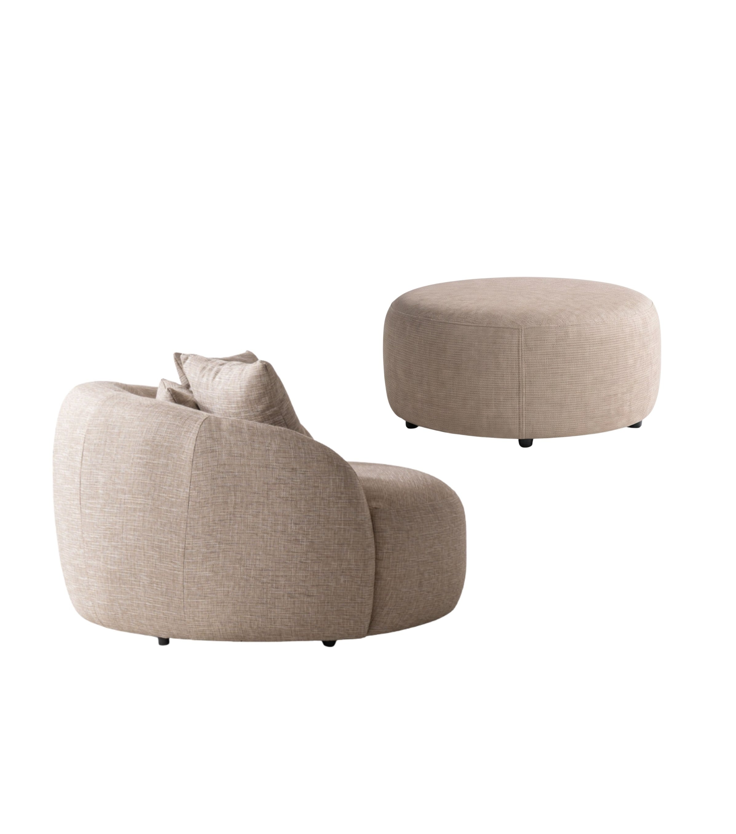 Gorki Loveseat Bej Berjer ve Puf Takım