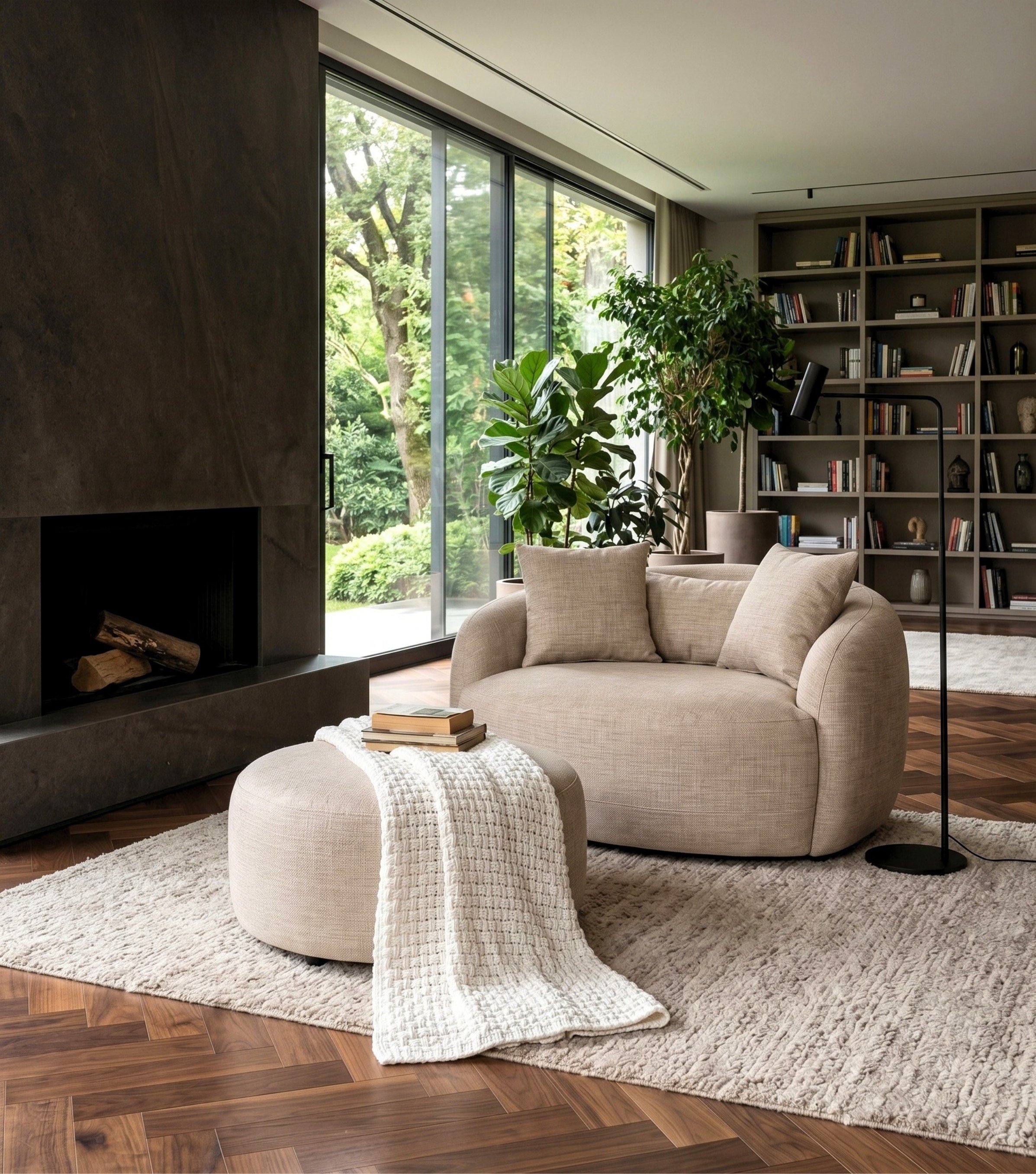 Gorki Loveseat Bej Berjer ve Puf Takım