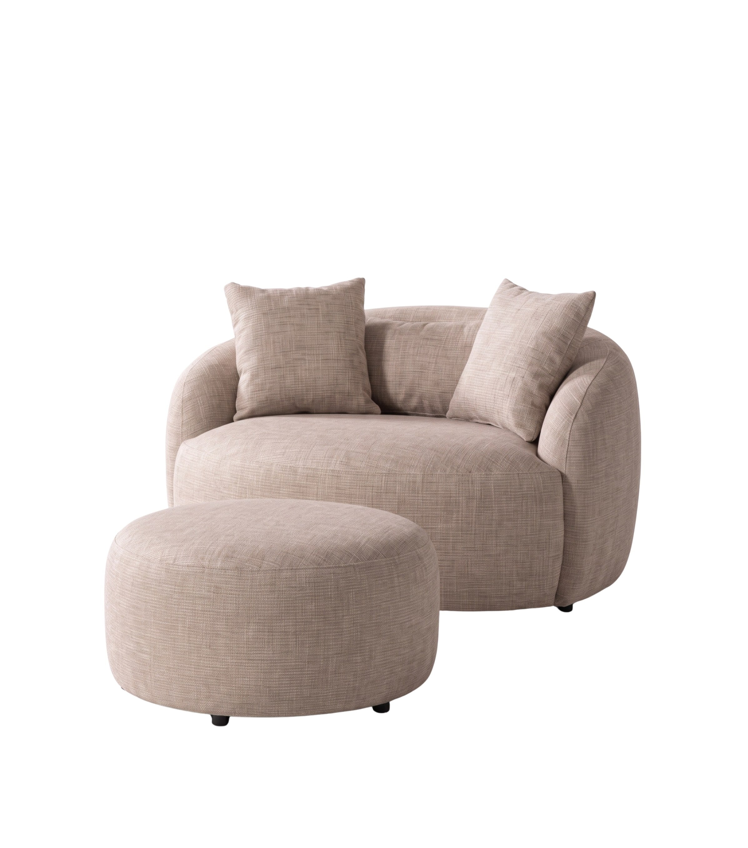 Gorki Loveseat Bej Berjer ve Puf Takım