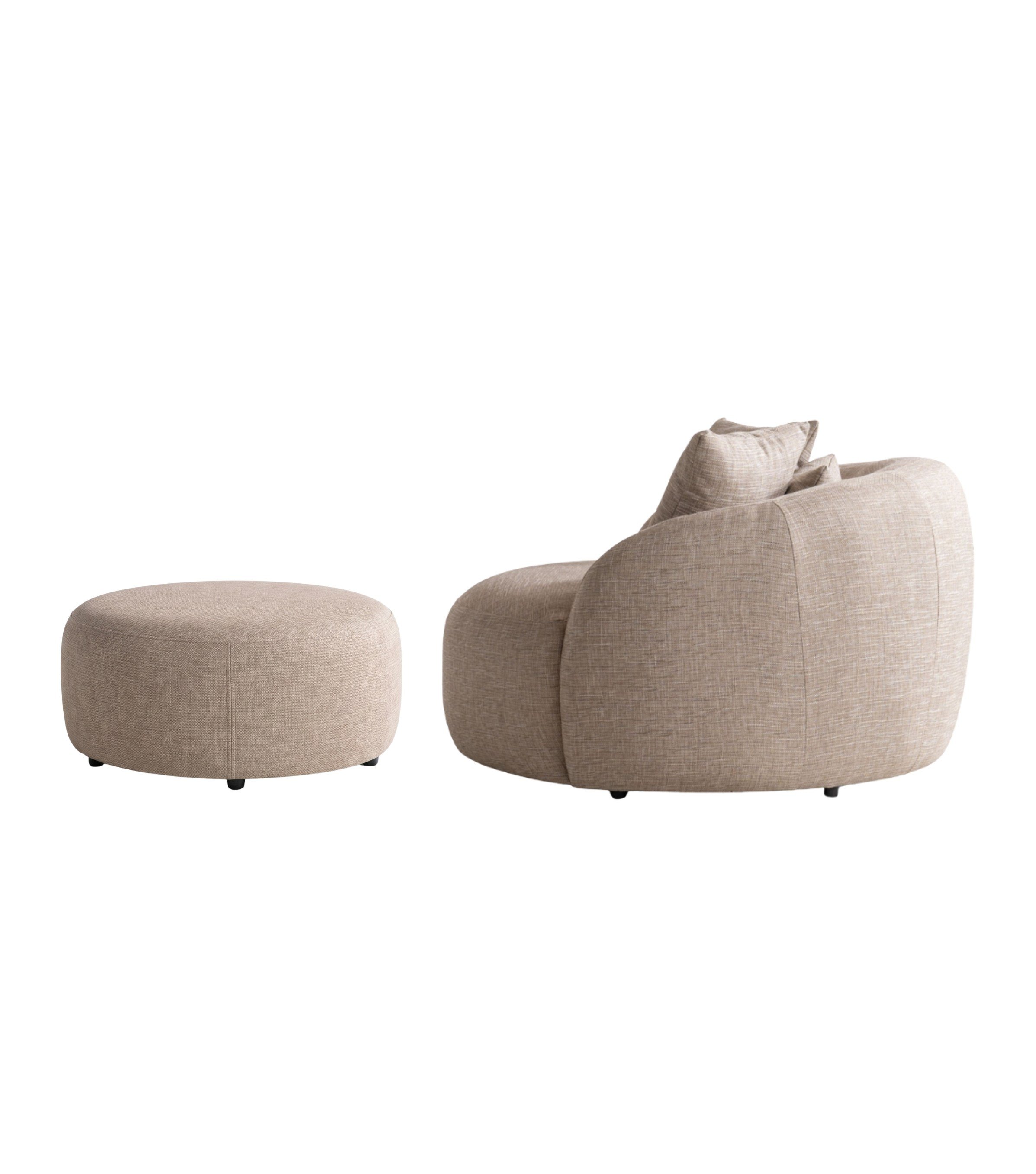 Gorki Loveseat Bej Berjer ve Puf Takım