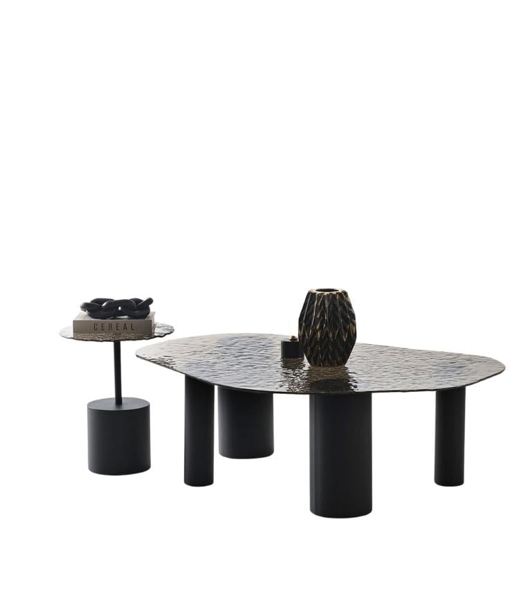 Grieg Black Fusion Glass Twin Coffee Table Set