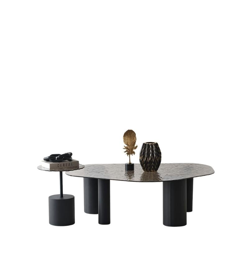 Grieg Black Fusion Glass Twin Coffee Table Set