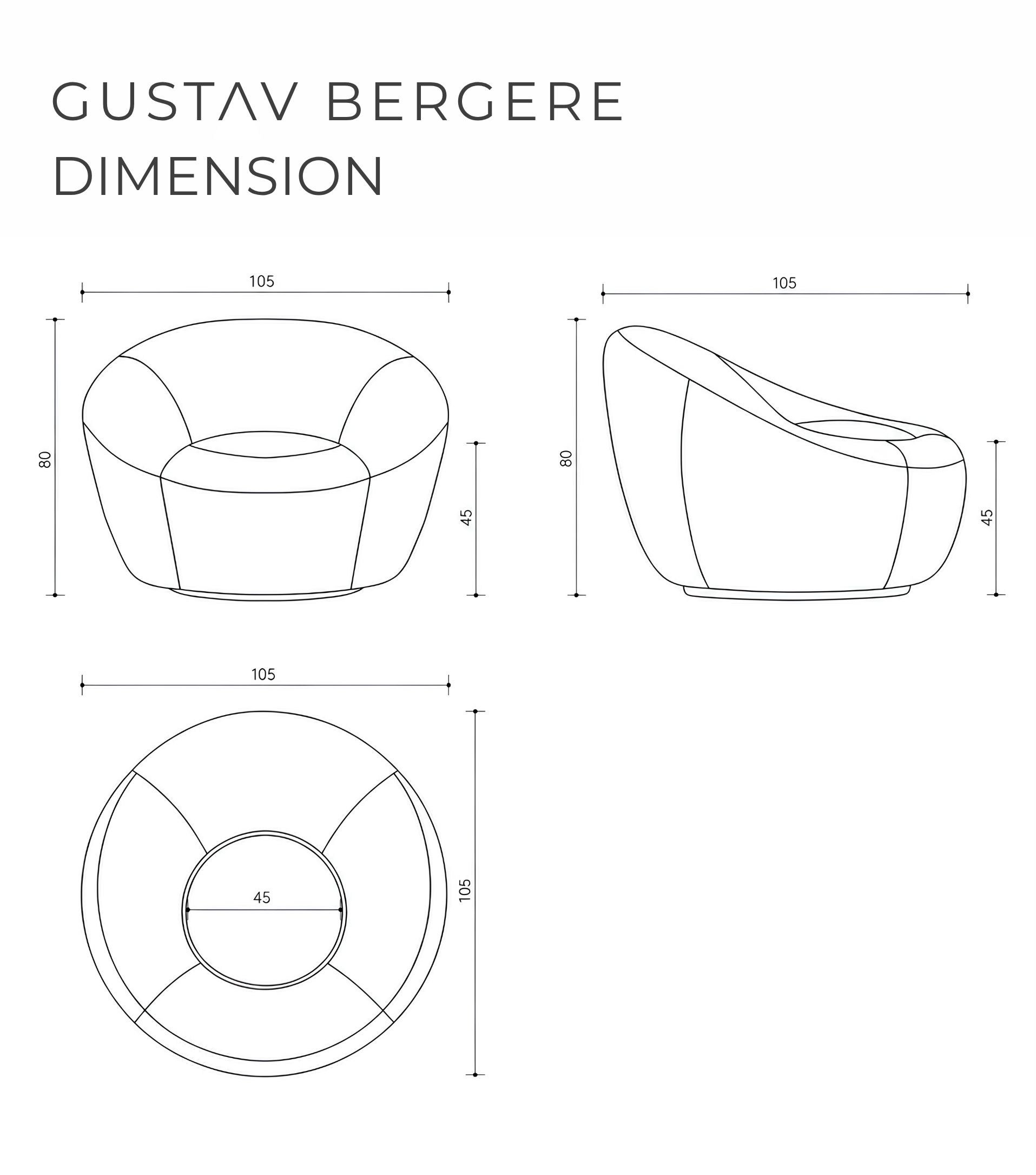 Gustav Swivel Leg Armchair Greige Brown
