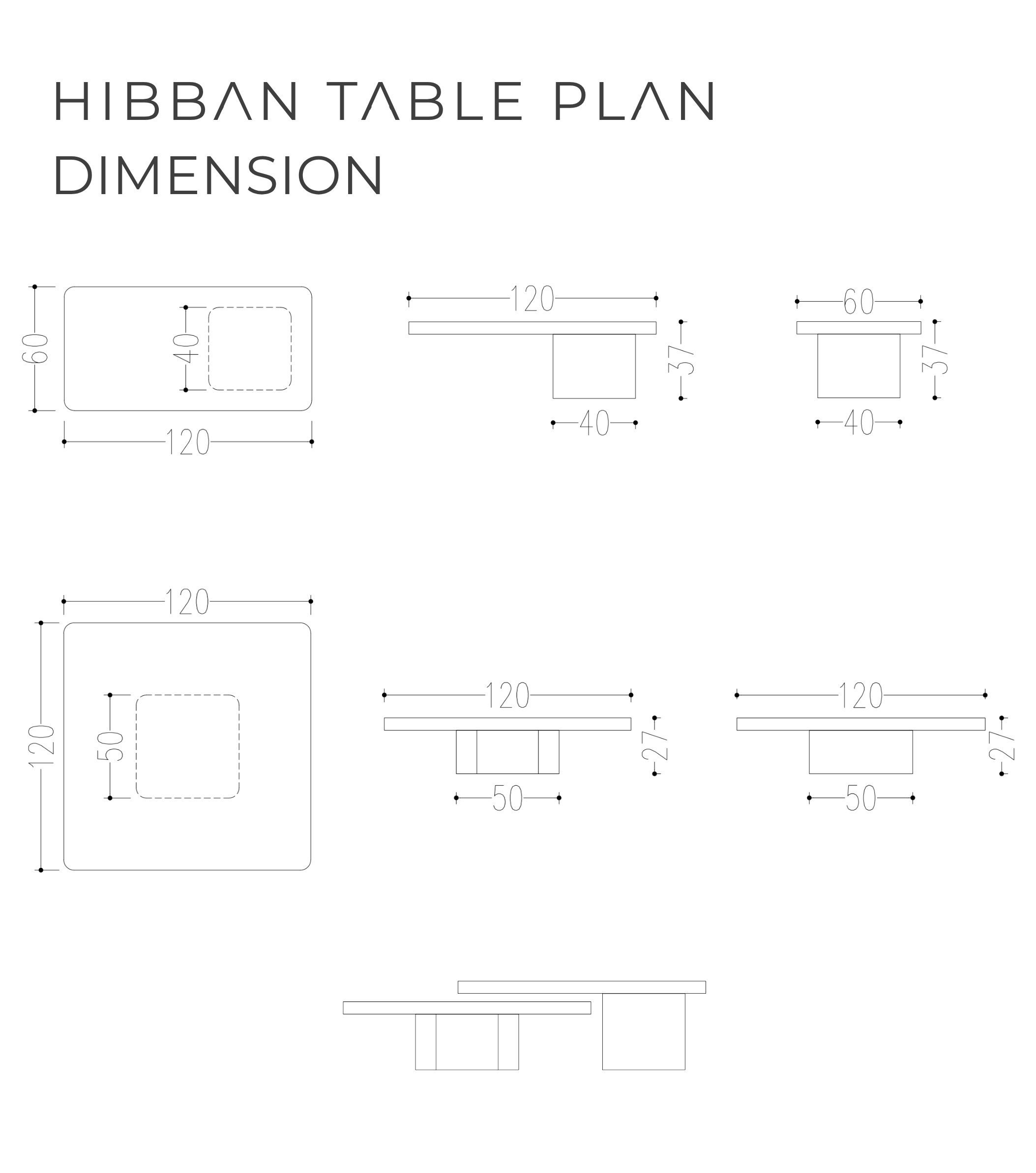 Hibban Ahşap Orta Sehpa Brass