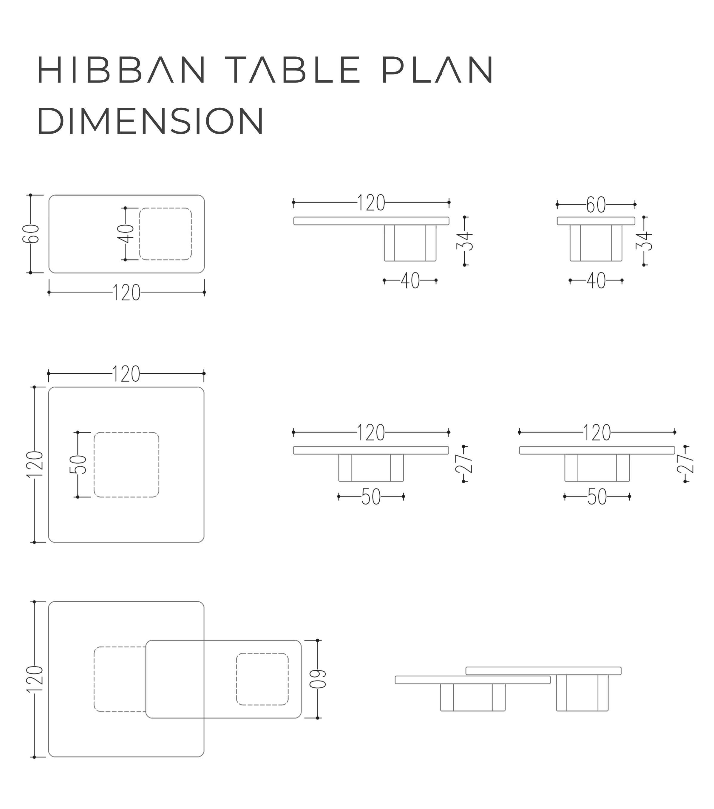 Hibban Ahşap Lake İkili Sehpa Takımı Siyah Brass