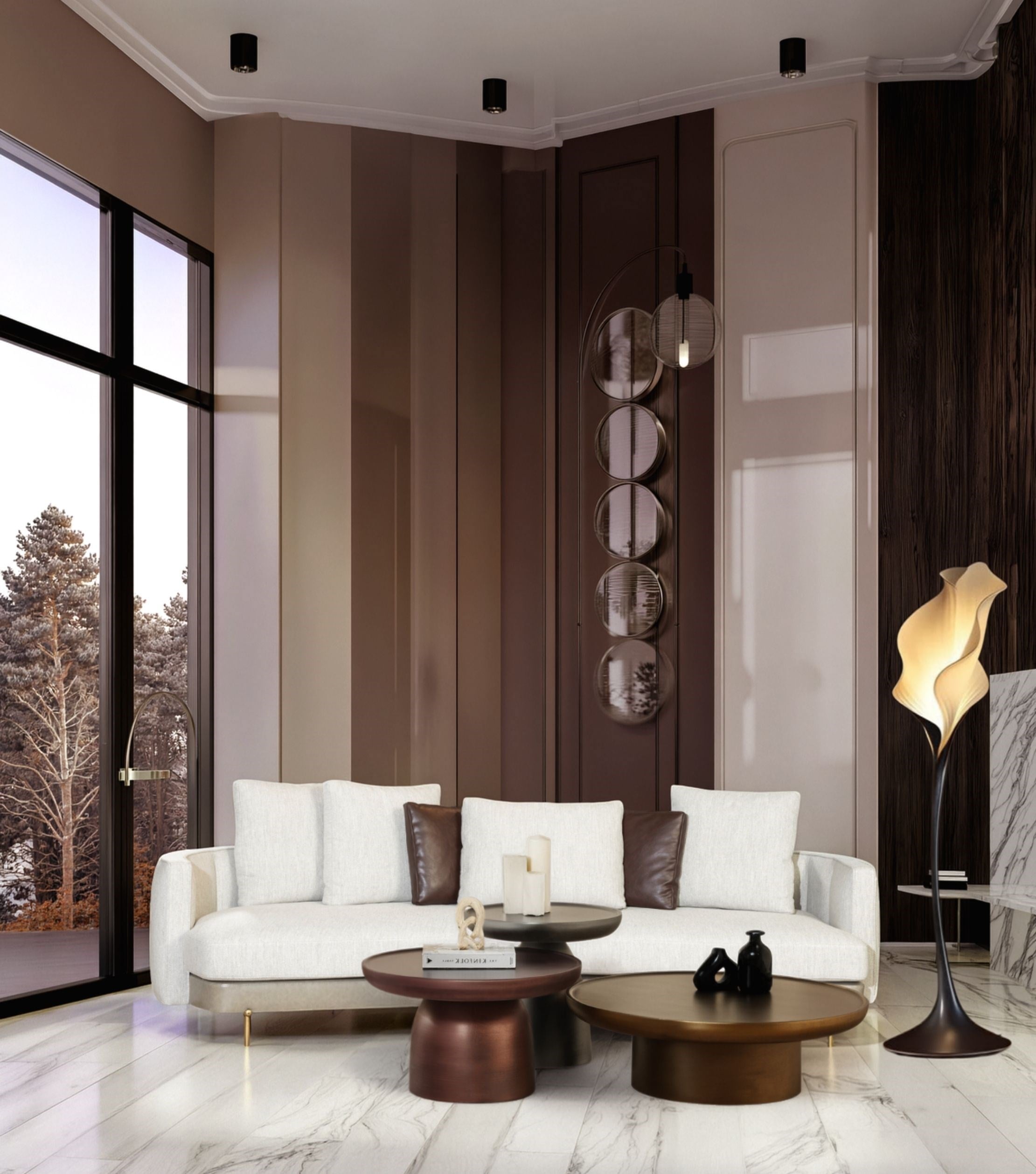 Hills Ahşap Üçlü Orta Sehpa Takımı Mushroom Color