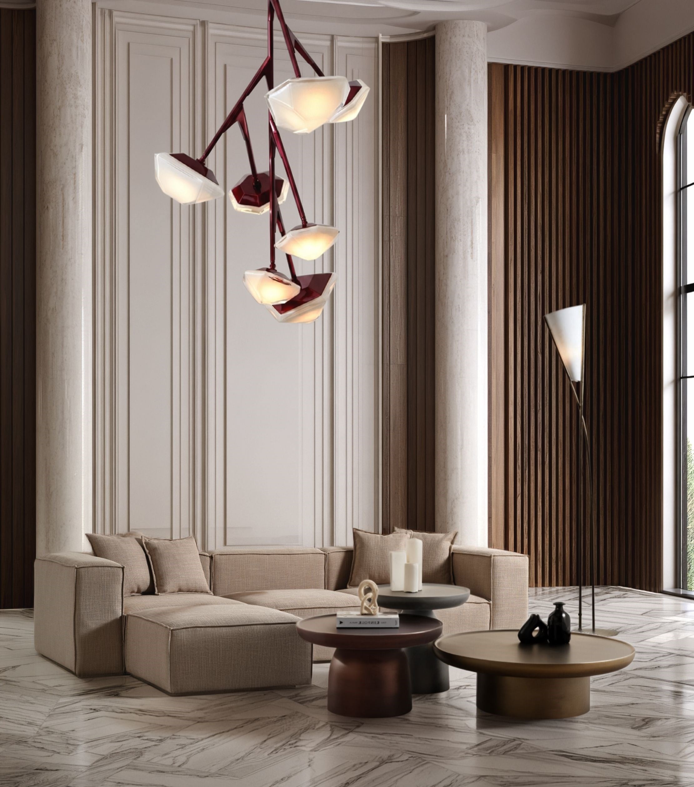 Hills Ahşap Üçlü Orta Sehpa Takımı Mushroom Color